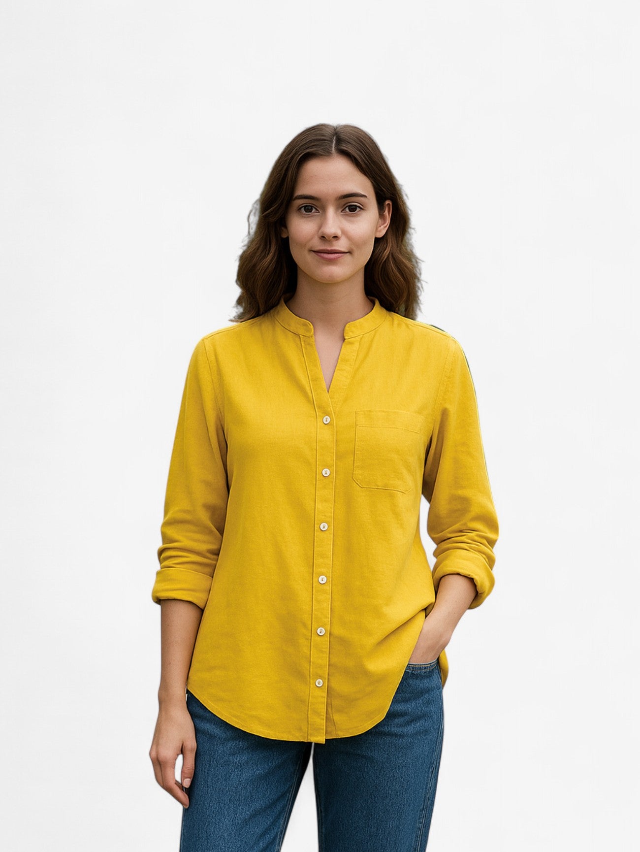 Jada | Women's Casual V Neck Long Sleeve Button Down Blouse