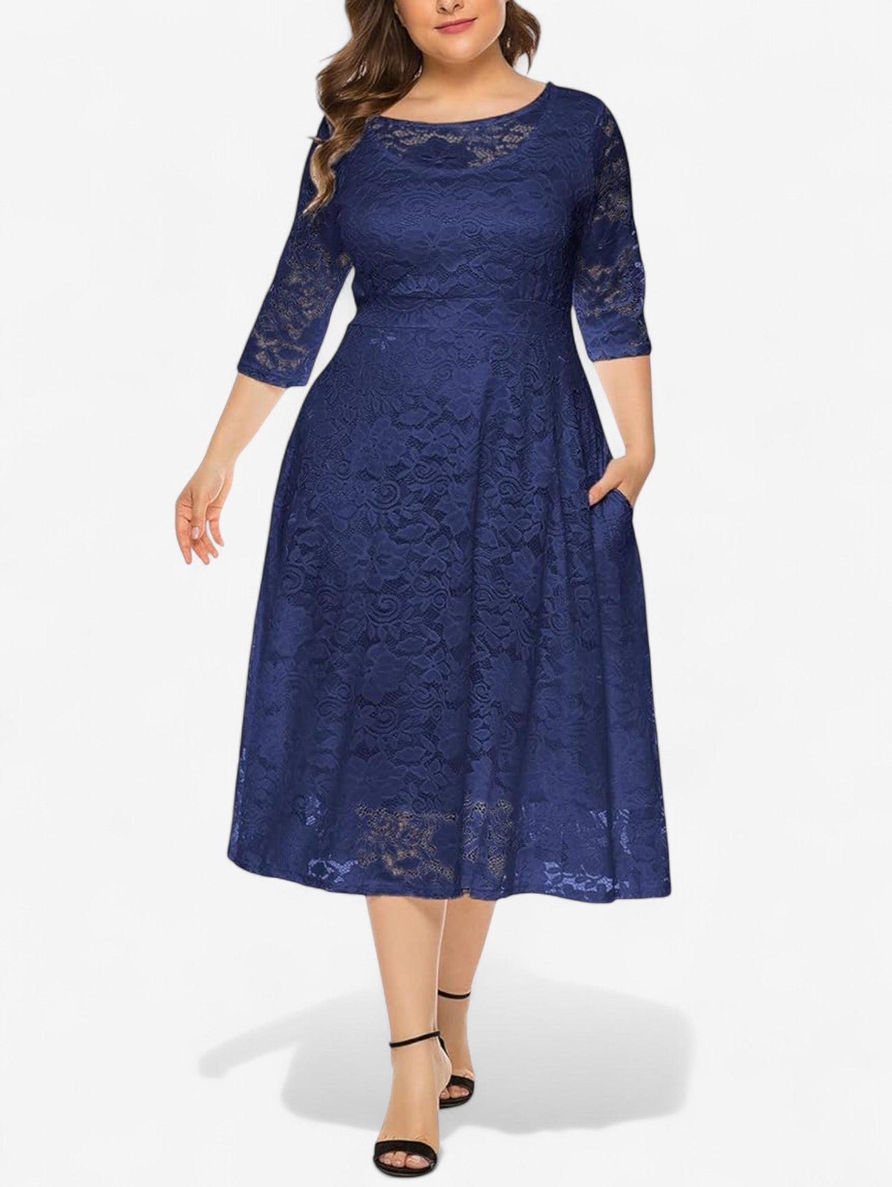 Jada | Women's Plus Size Wedding Guest Midi Dress