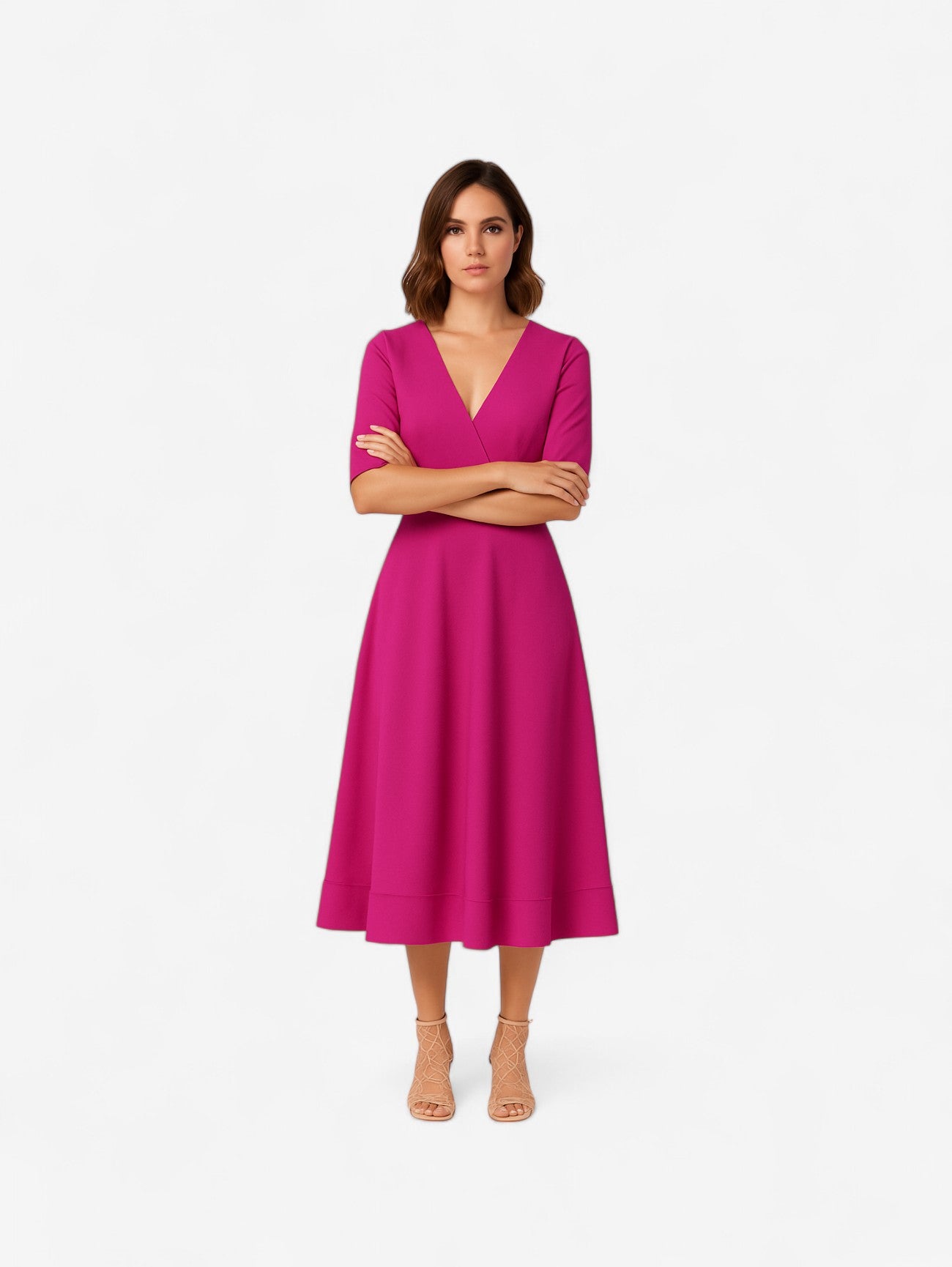 Jada | Women's Elegant Formal Wedding Guest Midi Dress