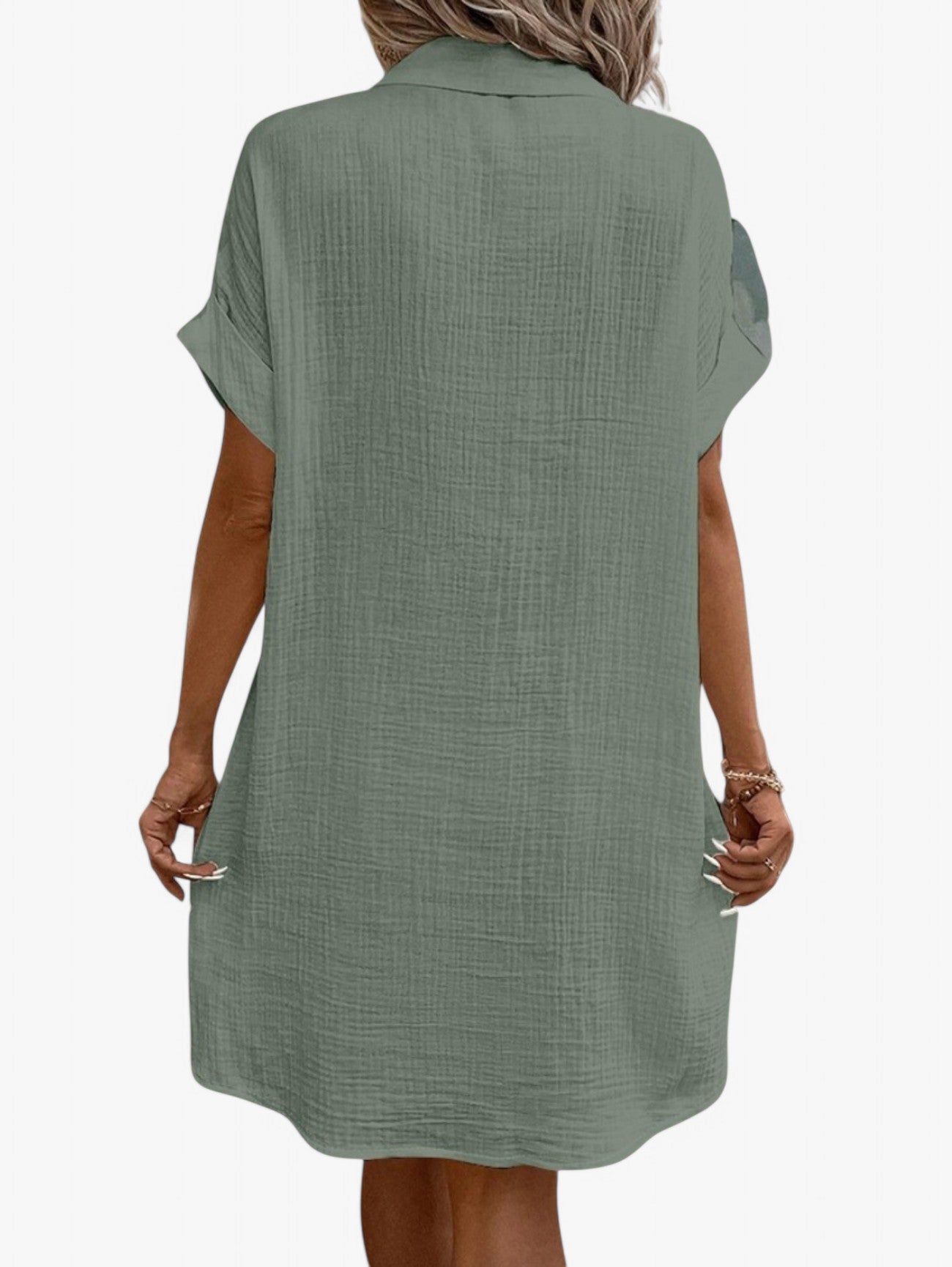 Jada | Women’s Button-Down Short Sleeve Summer Midi Dress