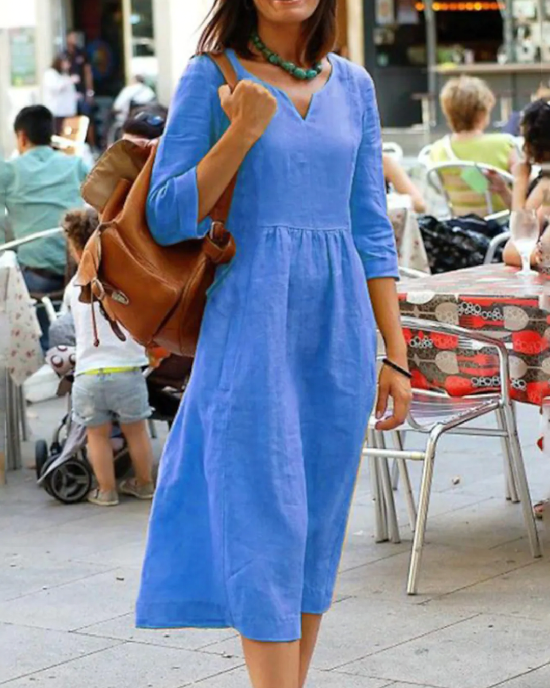 Jada | Women's Casual V-Neck Midi Dress