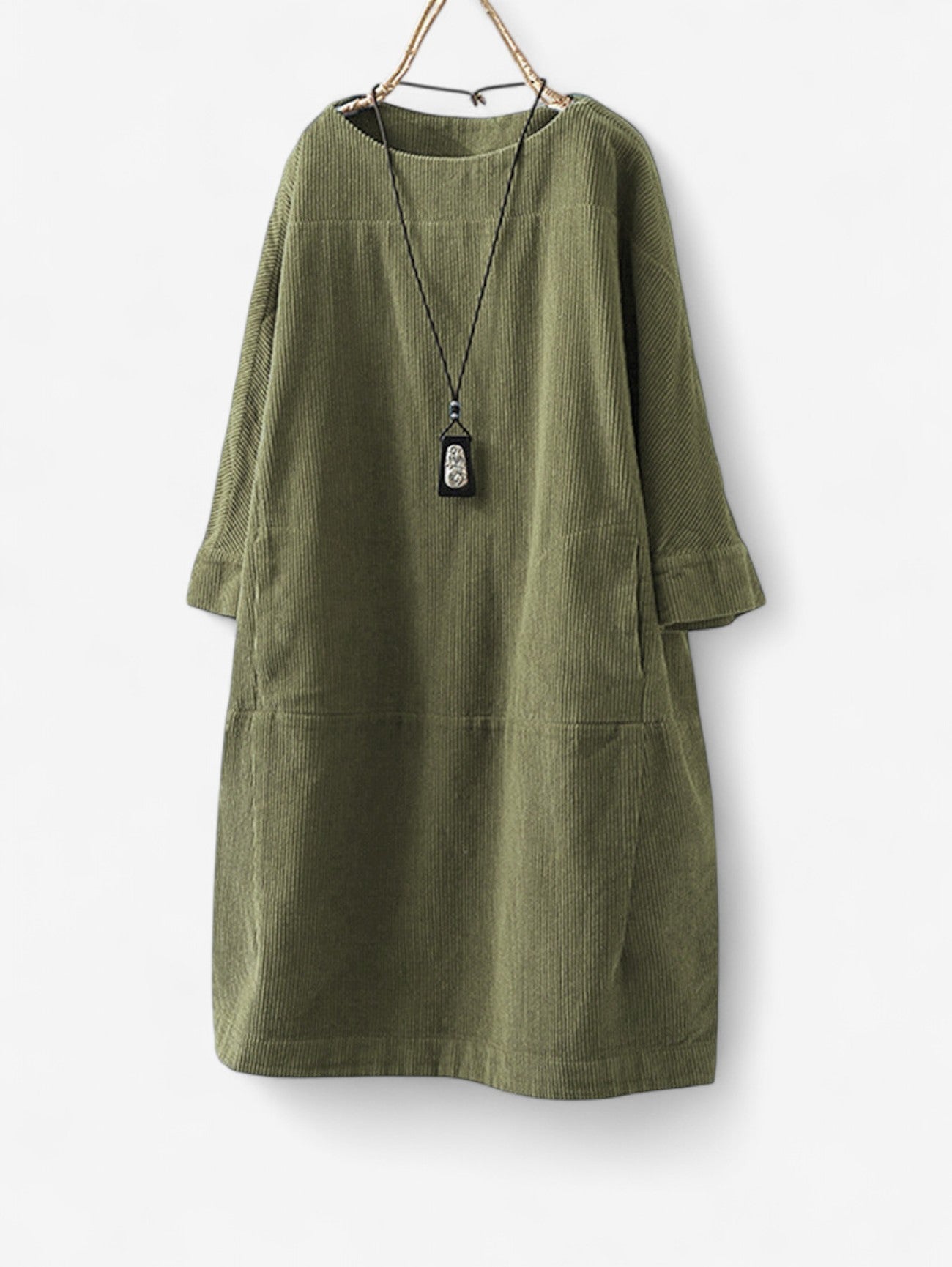 Jada | Women’s Loose Fit Vintage Casual Midi Dress