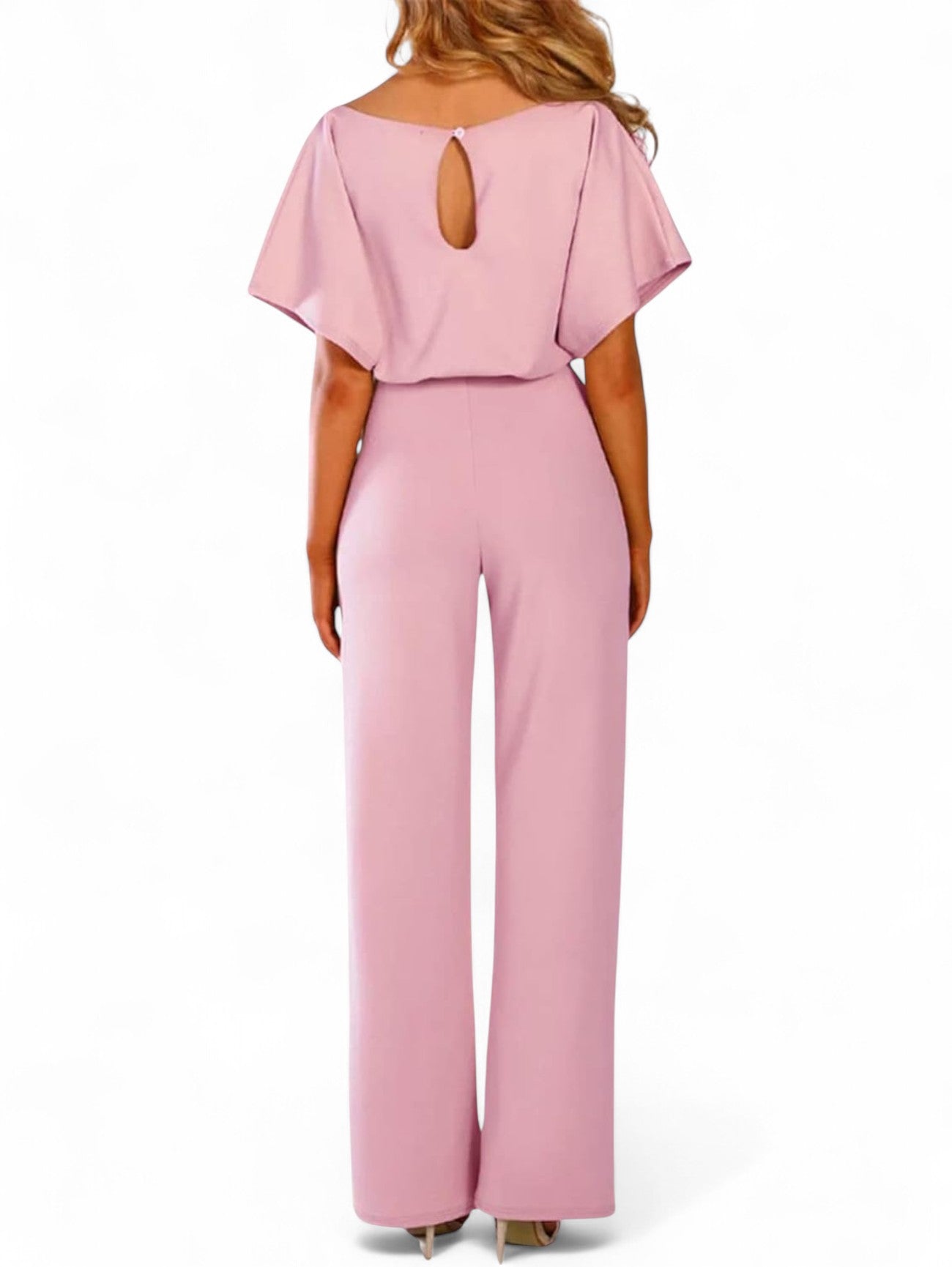 Jada | Women's Elegant Short Sleeve Wide Leg Jumpsuit