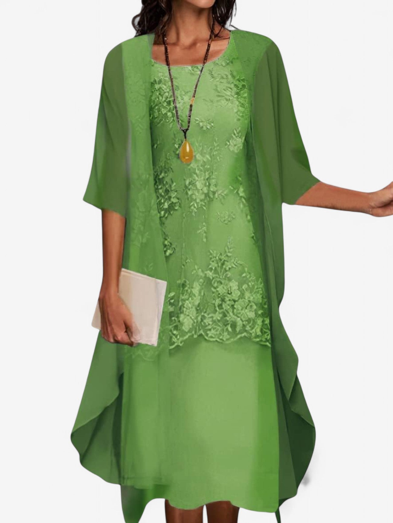 Jada | Women's Wedding Guest Dress with  Shoulder Coat