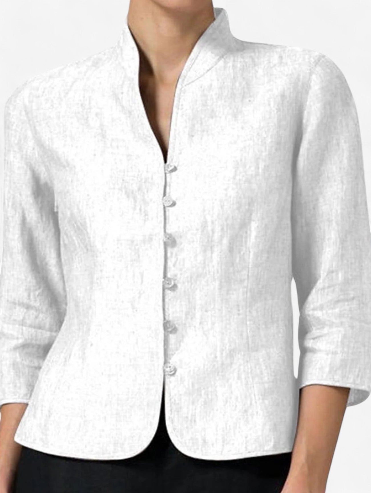Jada | Women's Button Down Mandarin Collar Blouse Top