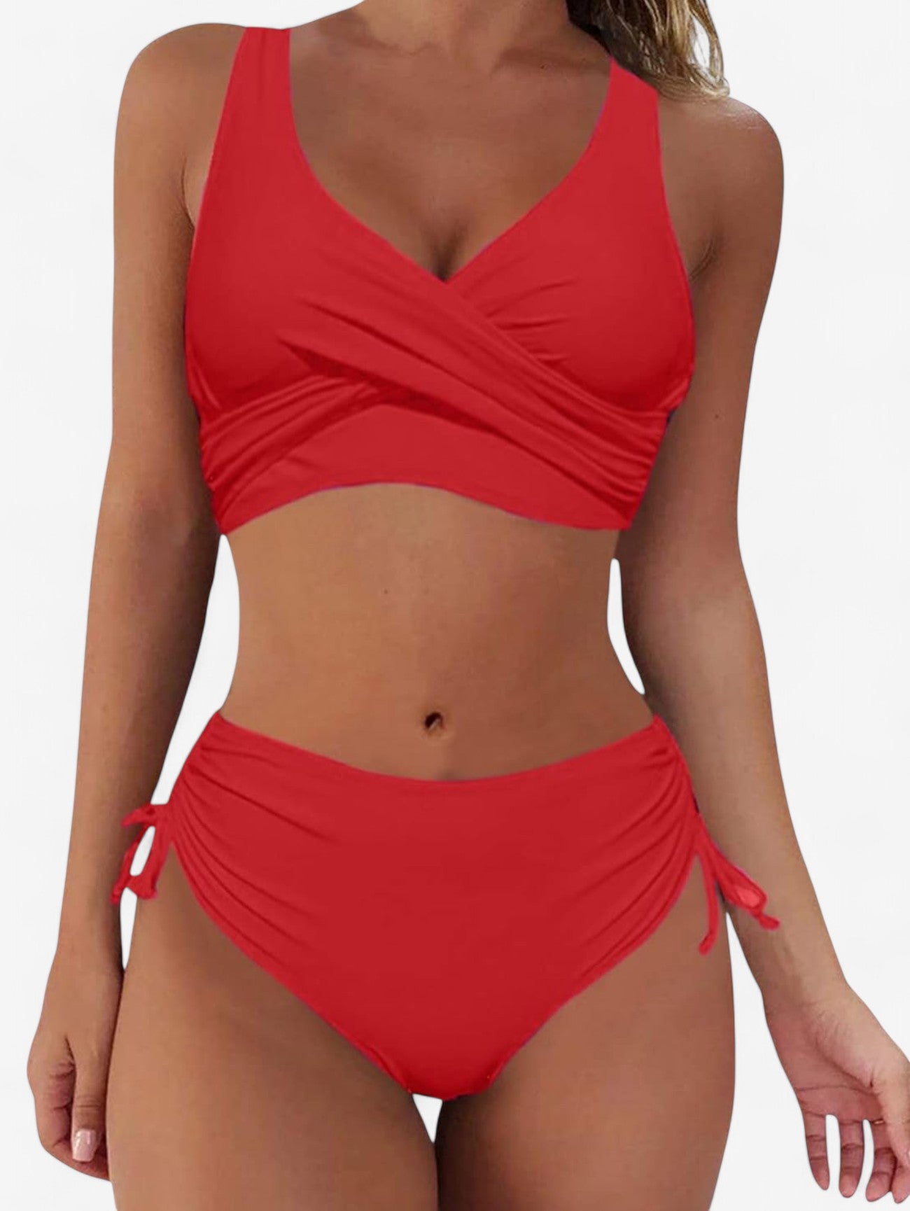 Jada | Women's 2 Piece Lace Up Back High Waisted Bikini Set