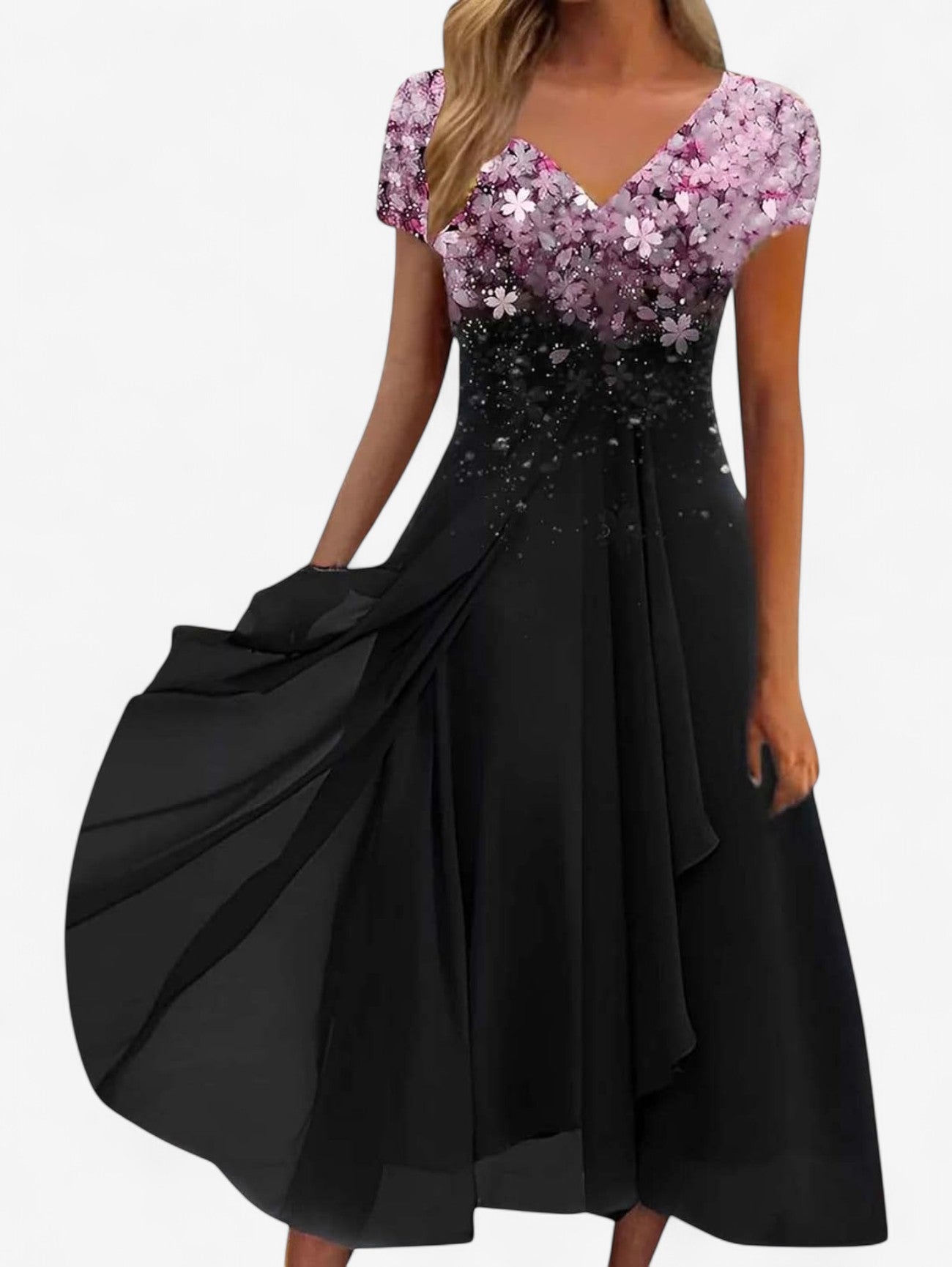 Jada | Women's Formal V-Neck Wrap Midi Dress