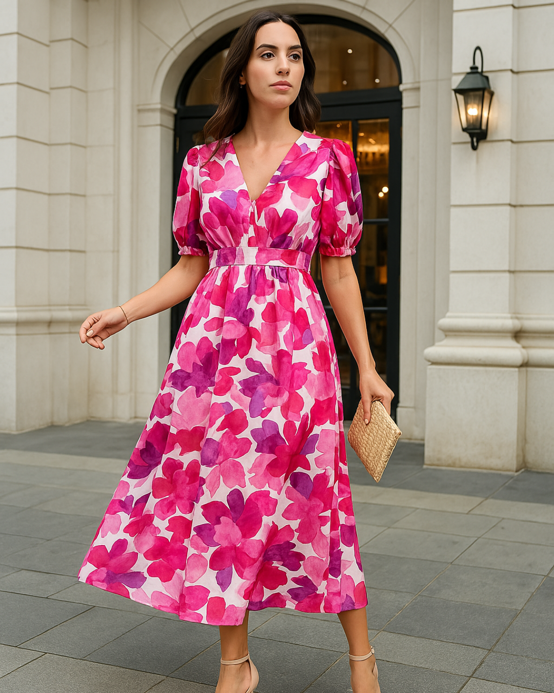 Jada | Women's V Neck Wedding Guest Wrap Maxi Dress