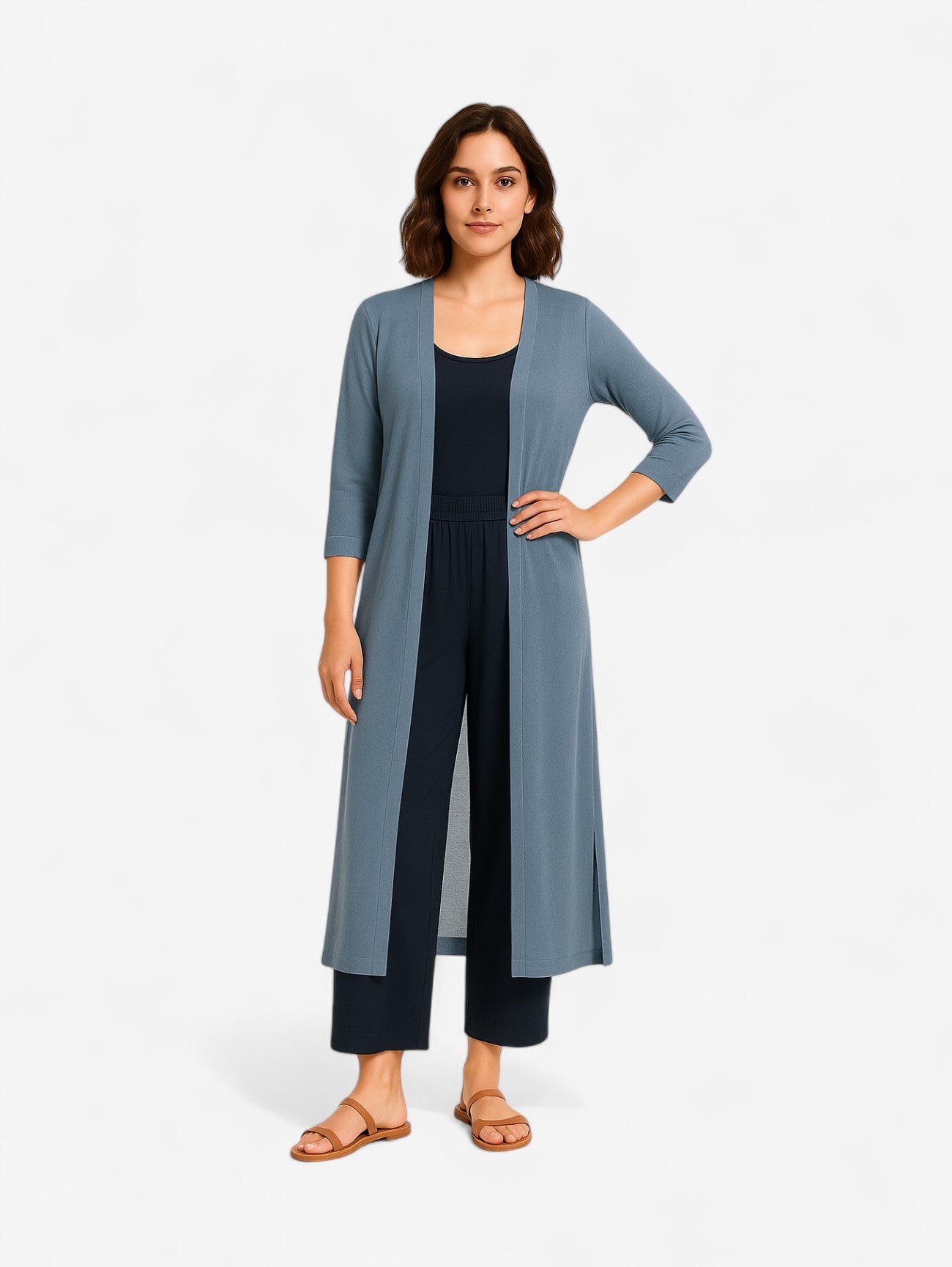 Jada | Women's Long Open Front Knitted Vest