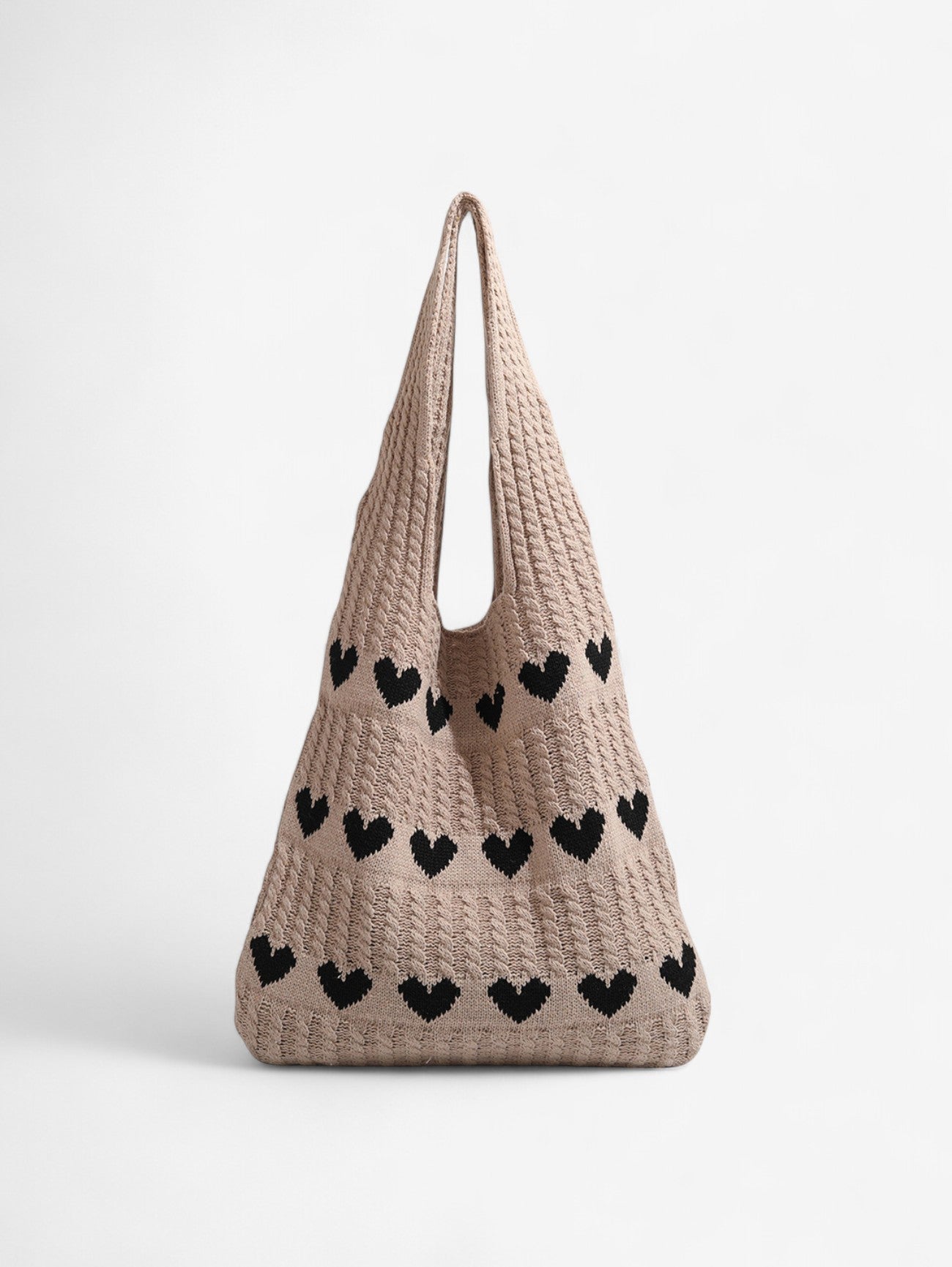 Jada | Women's Large Soft Crochet Heart Tote Bag