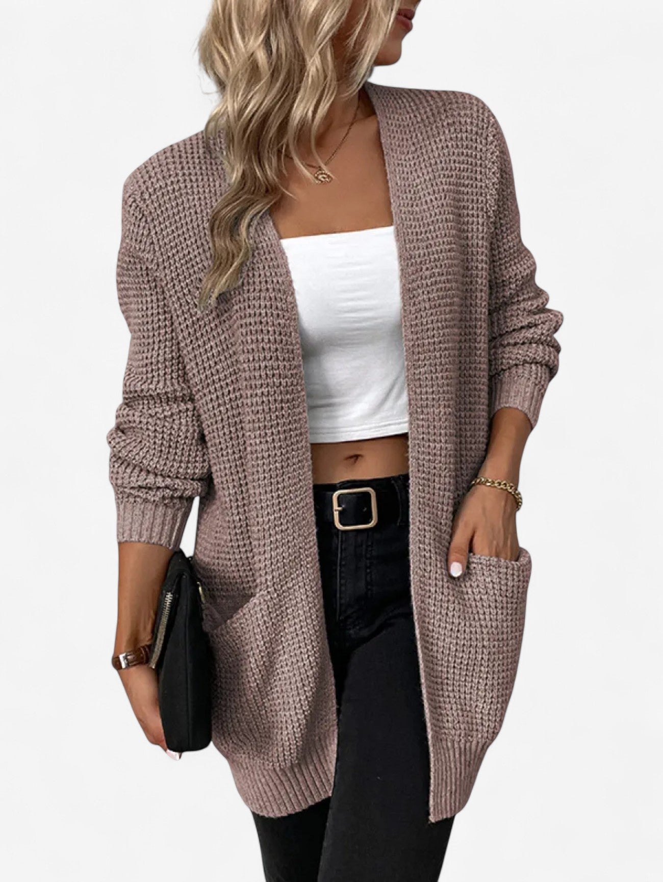 Jada | Women's Long Sleeve Knitted Cardigan Vest