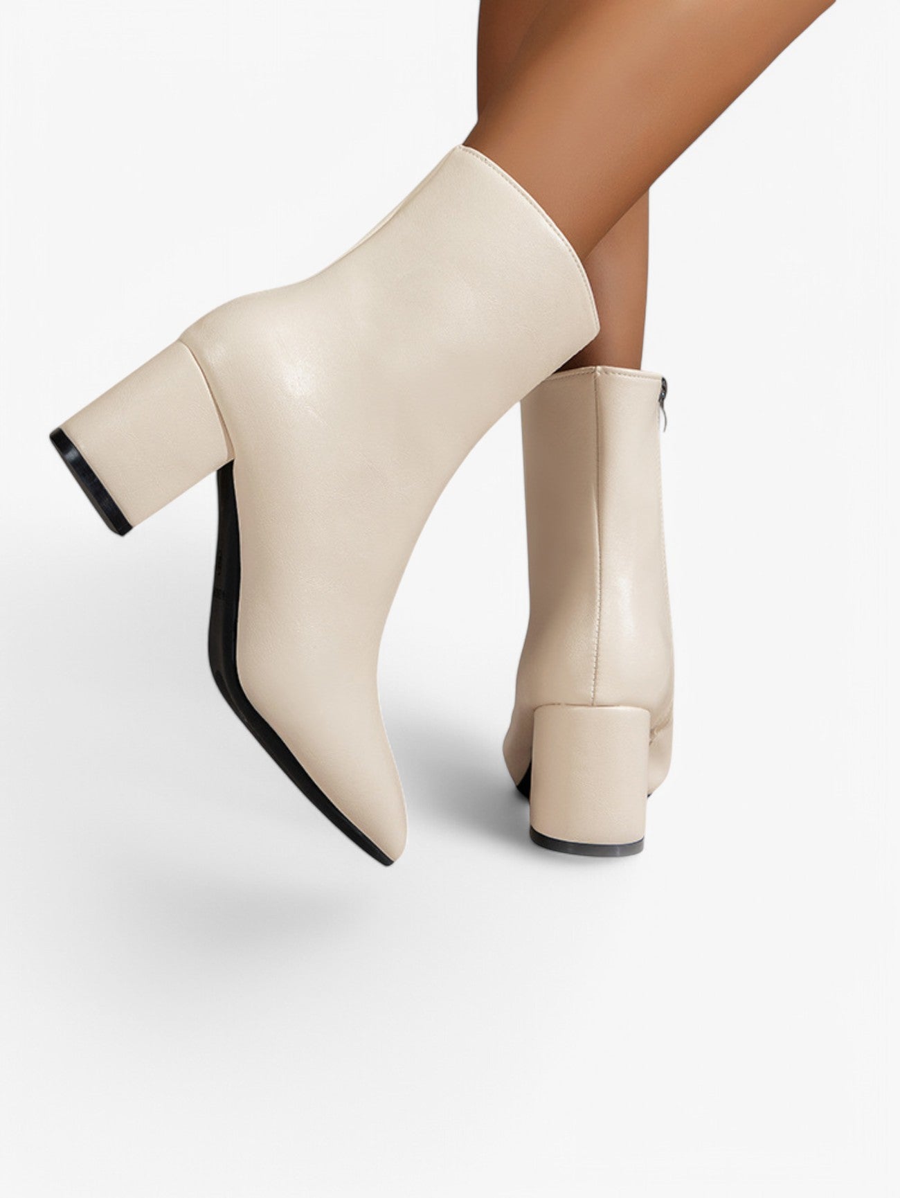 Jada | Women's Elegant Western Ankle Boots Pointed Toe Side Zipper Block Heel