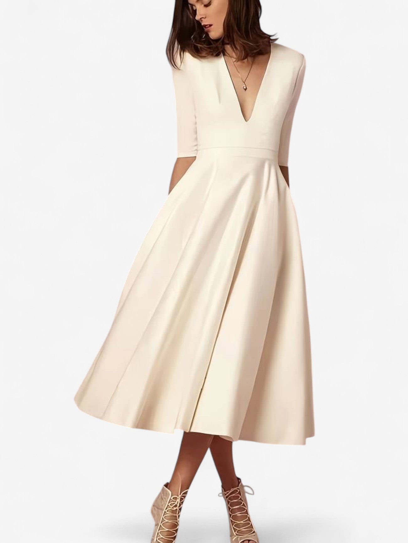 Jada | Women's Elegant Formal Wrap V-Neck Maxi Dress