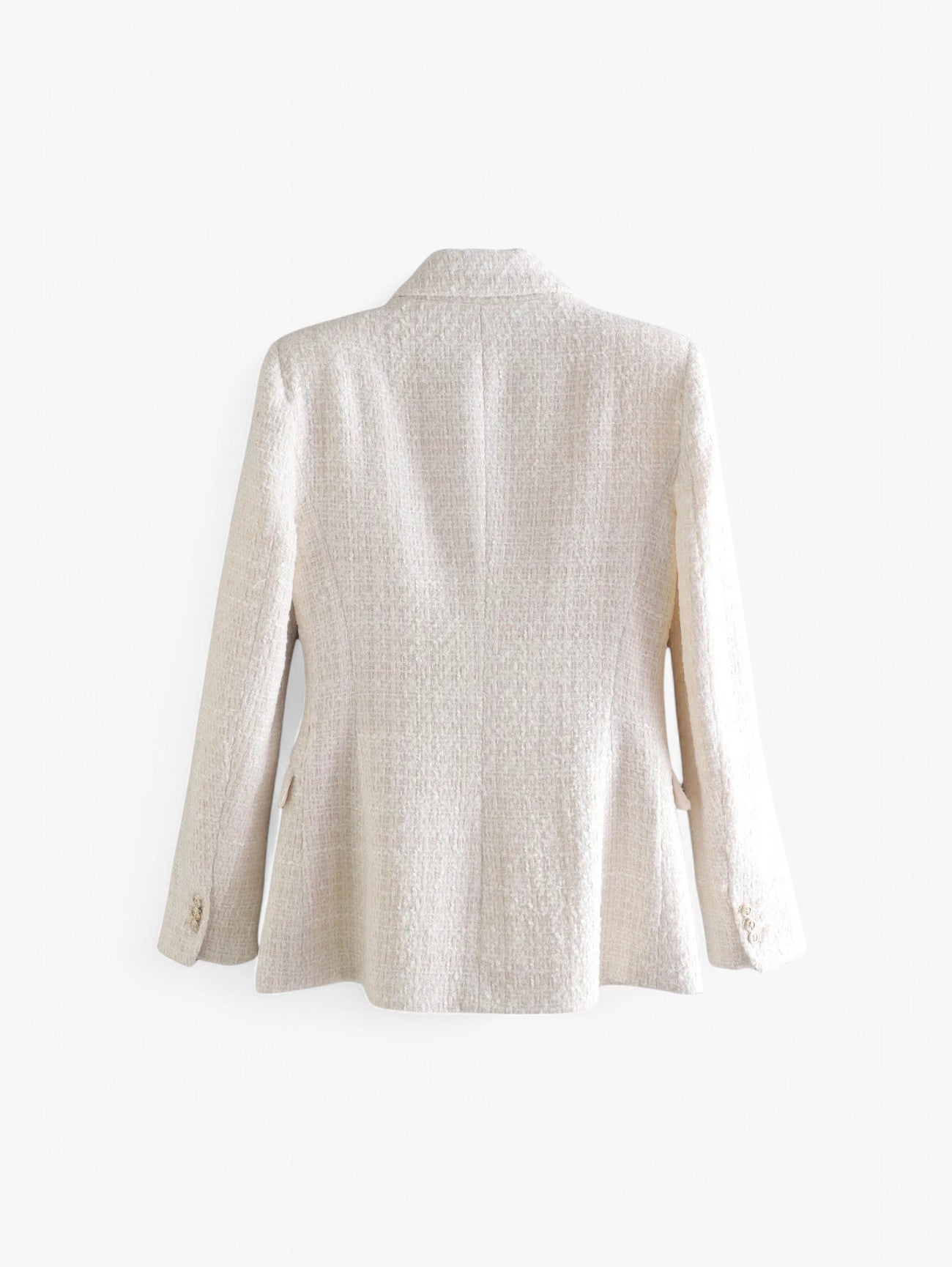 Jada | Women's Elegant Textured Tweed Fitted Blazer Jacket with Gold Buttons