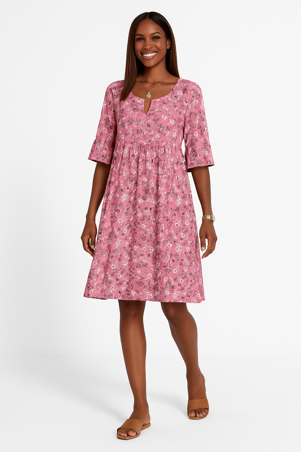 Jada | Women's Floral Summer Wedding Guest Wrap Midi Dress