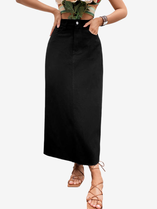 Jada | Women's High Waist Casual A Line Maxi Skirt