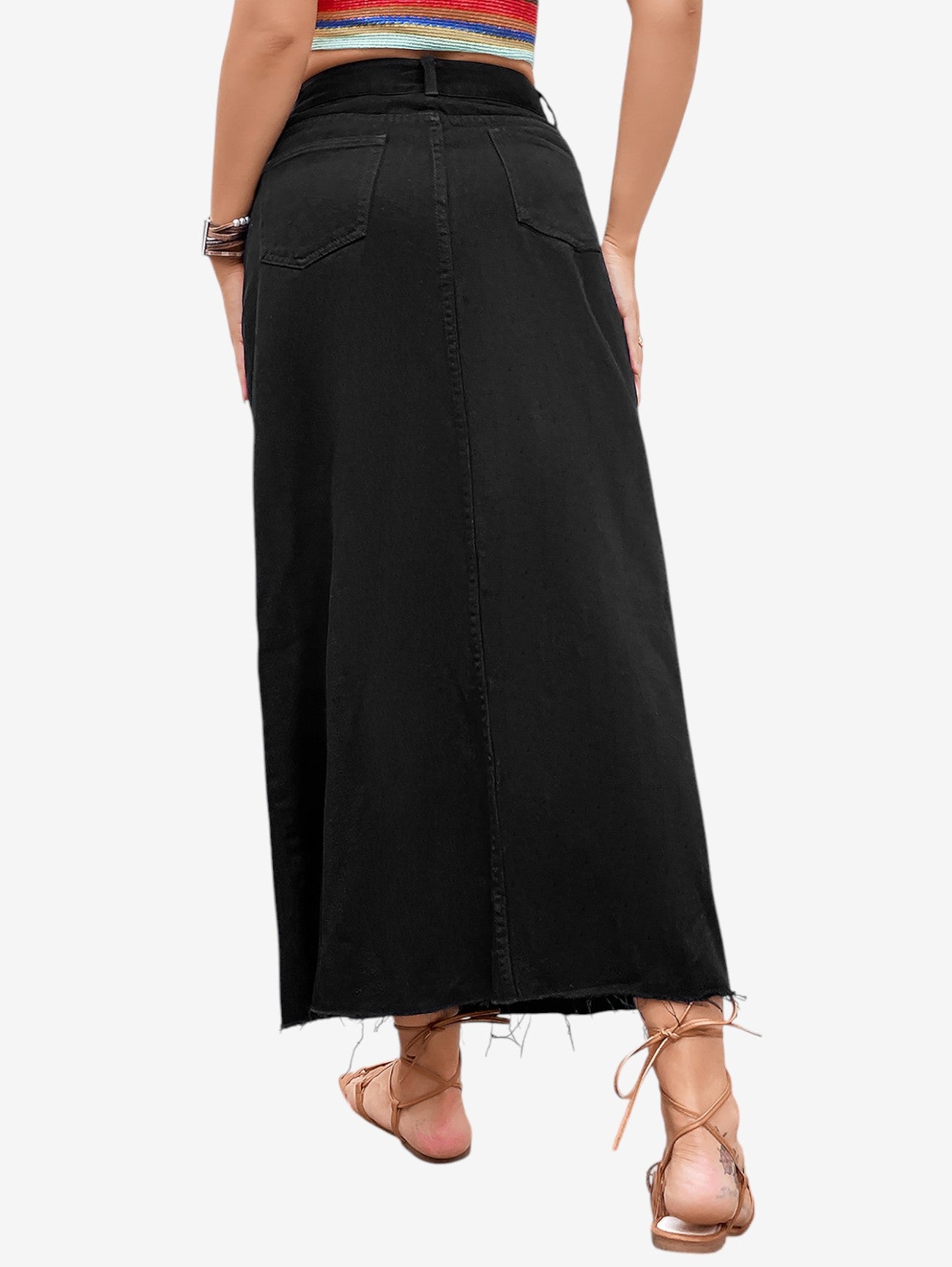 Jada | Women's High Waist Casual A Line Maxi Skirt
