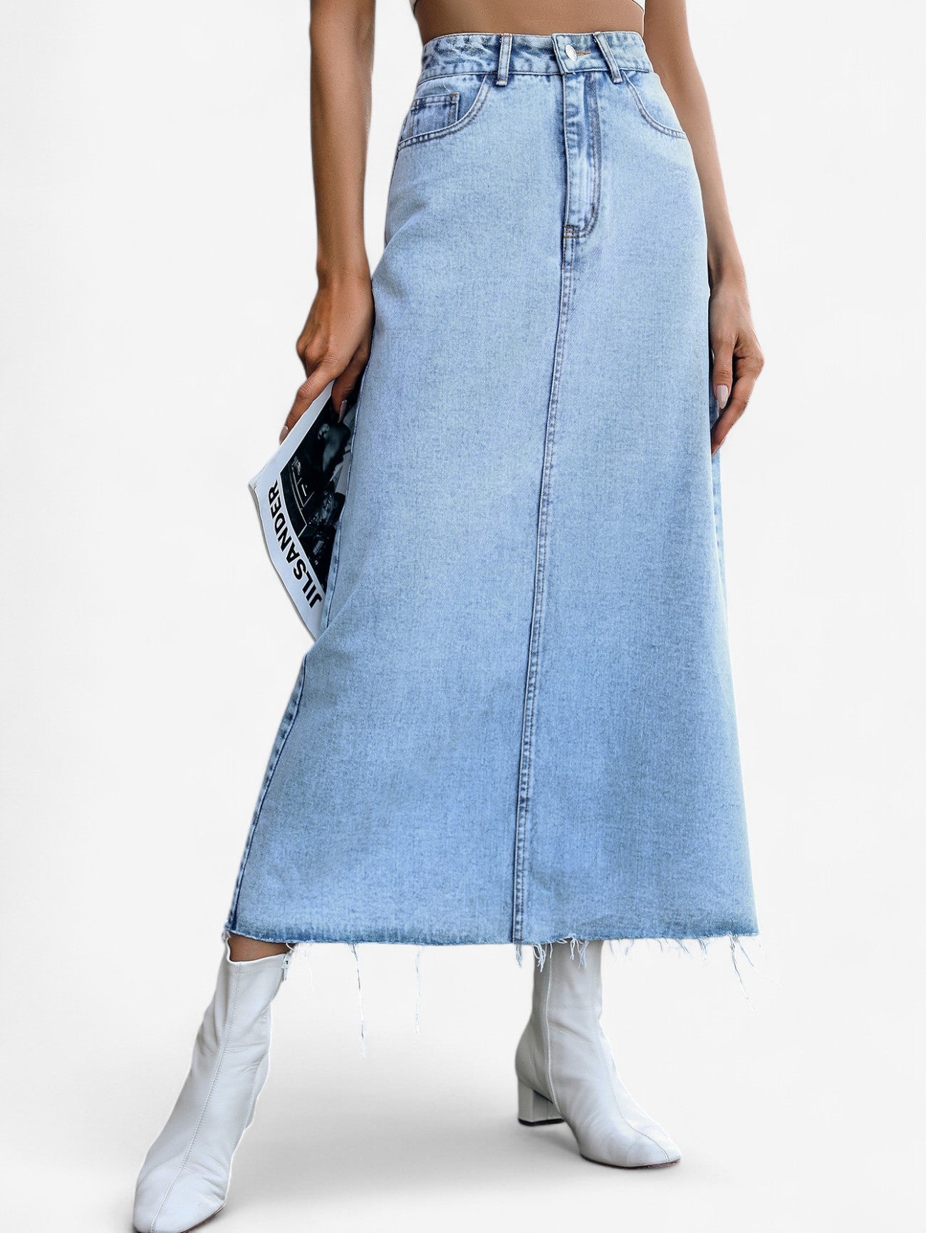 Jada | Women's High Waist Casual A Line Maxi Skirt