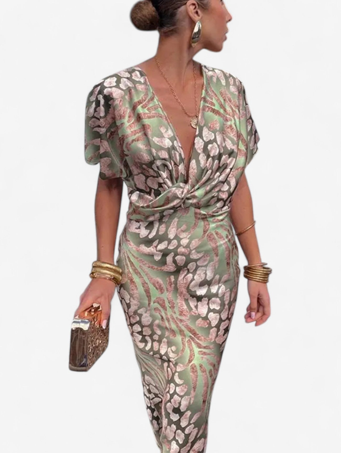 Jada | Women's Wedding Guest Wrap Maxi V neck Dress