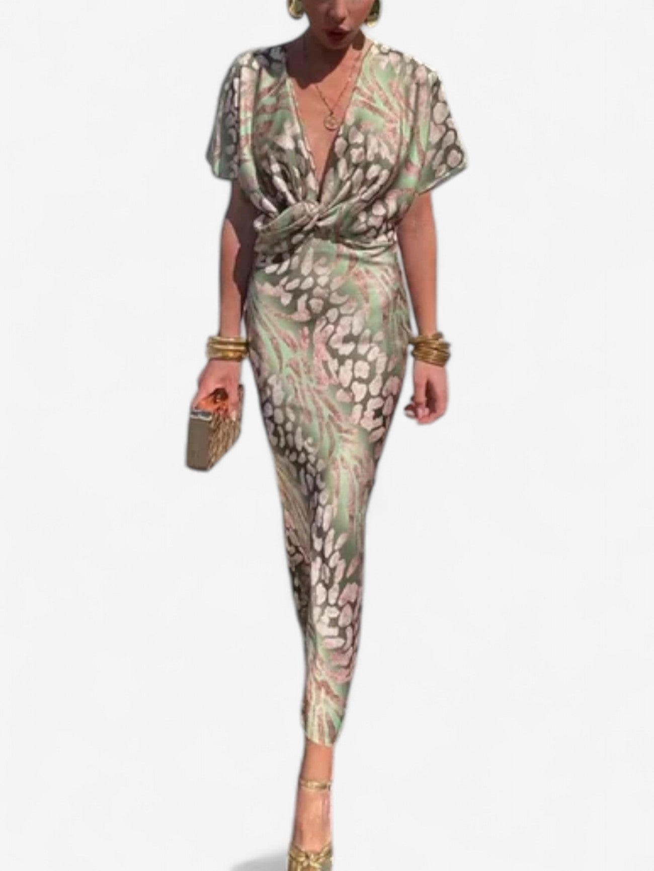 Jada | Women's Wedding Guest Wrap Maxi V neck Dress