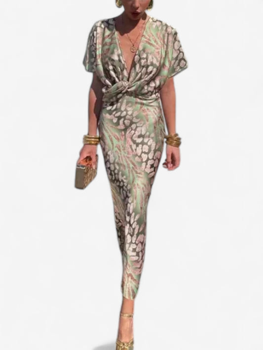 Jada | Women's Wedding Guest Wrap Maxi V neck Dress
