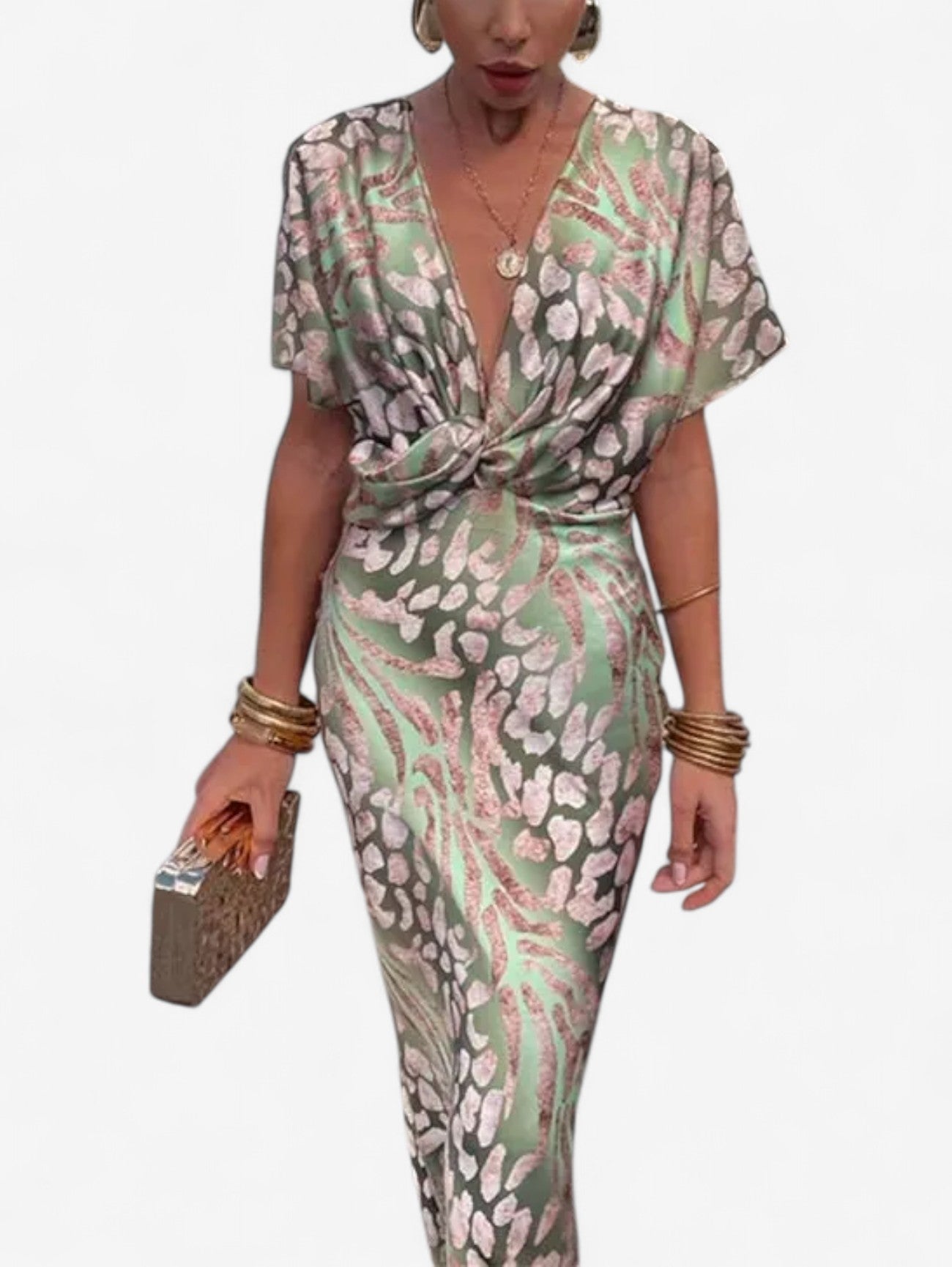 Jada | Women's Wedding Guest Wrap Maxi V neck Dress