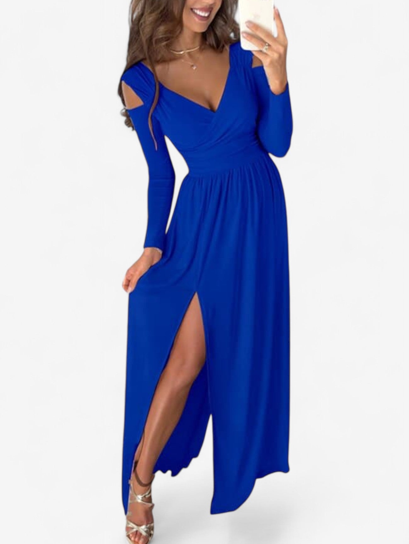 Jada | Women's Elegant Long Sleeve Wrap Maxi Dress