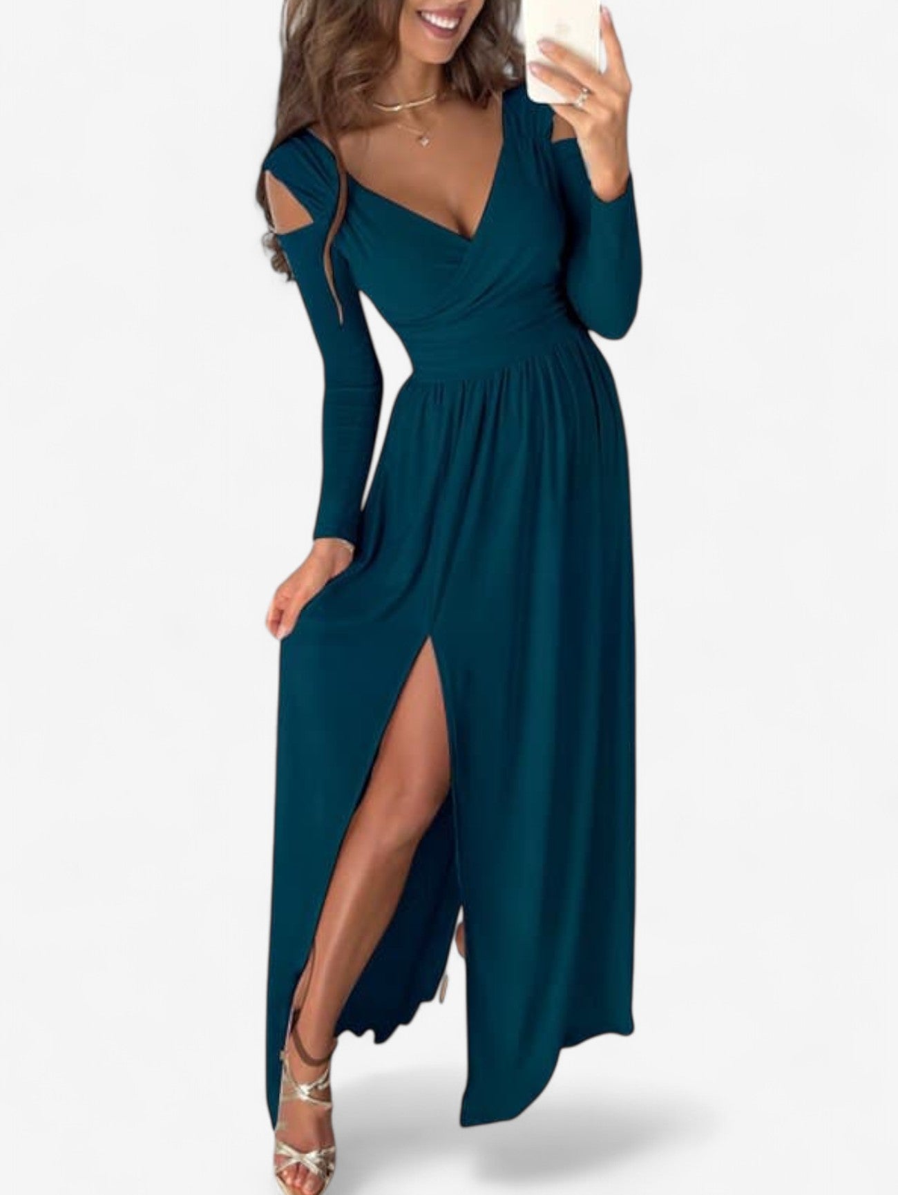 Jada | Women's Elegant Long Sleeve Wrap Maxi Dress