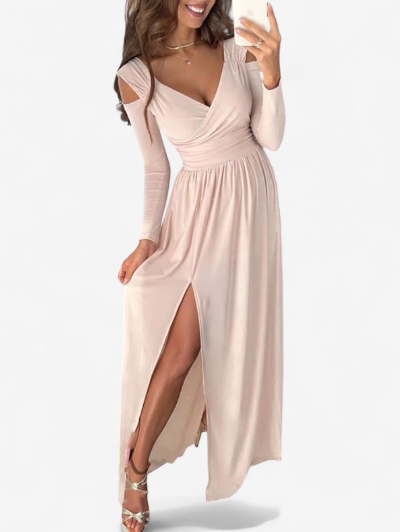 Jada | Women's Elegant Long Sleeve Wrap Maxi Dress