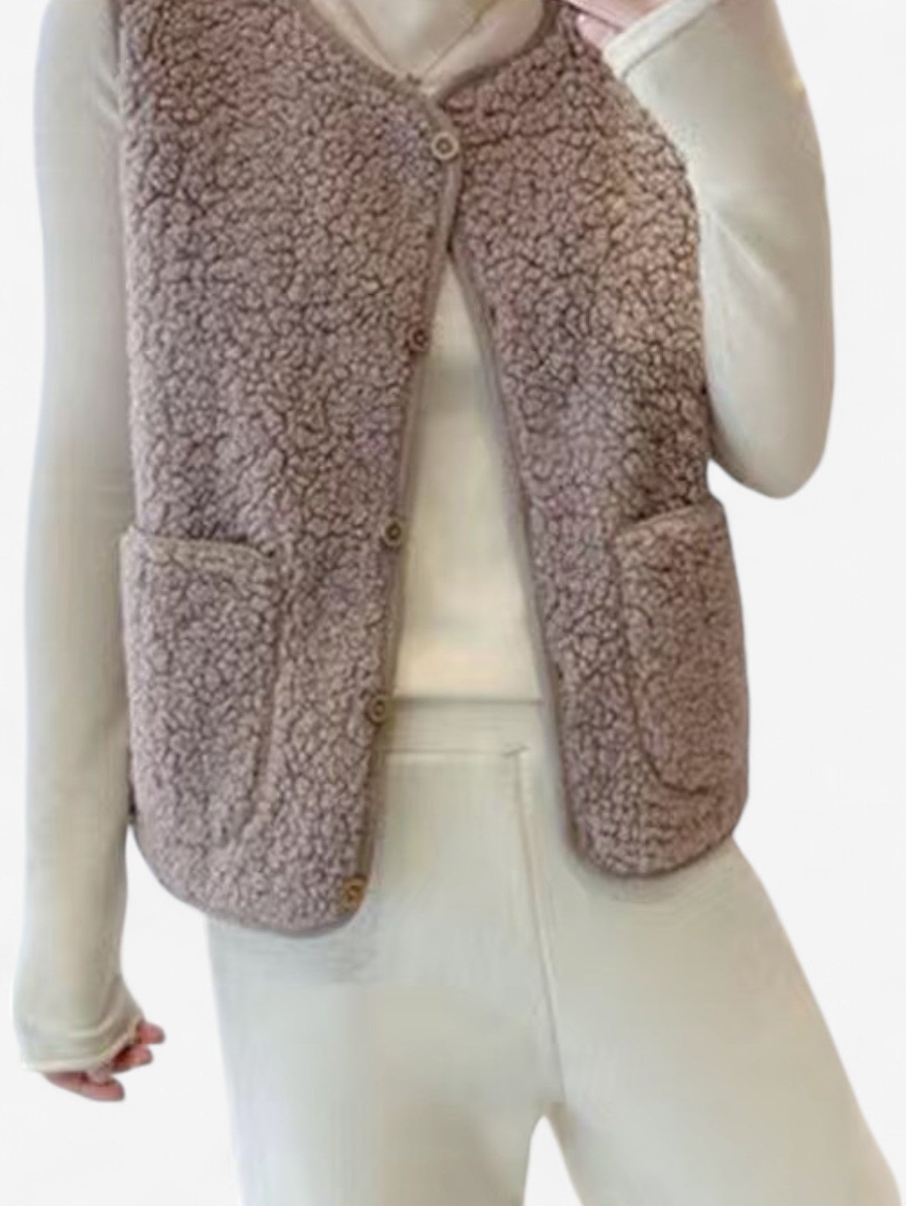 Jada | Women’s Sleeveless Button Down Vest Outerwear Jacket