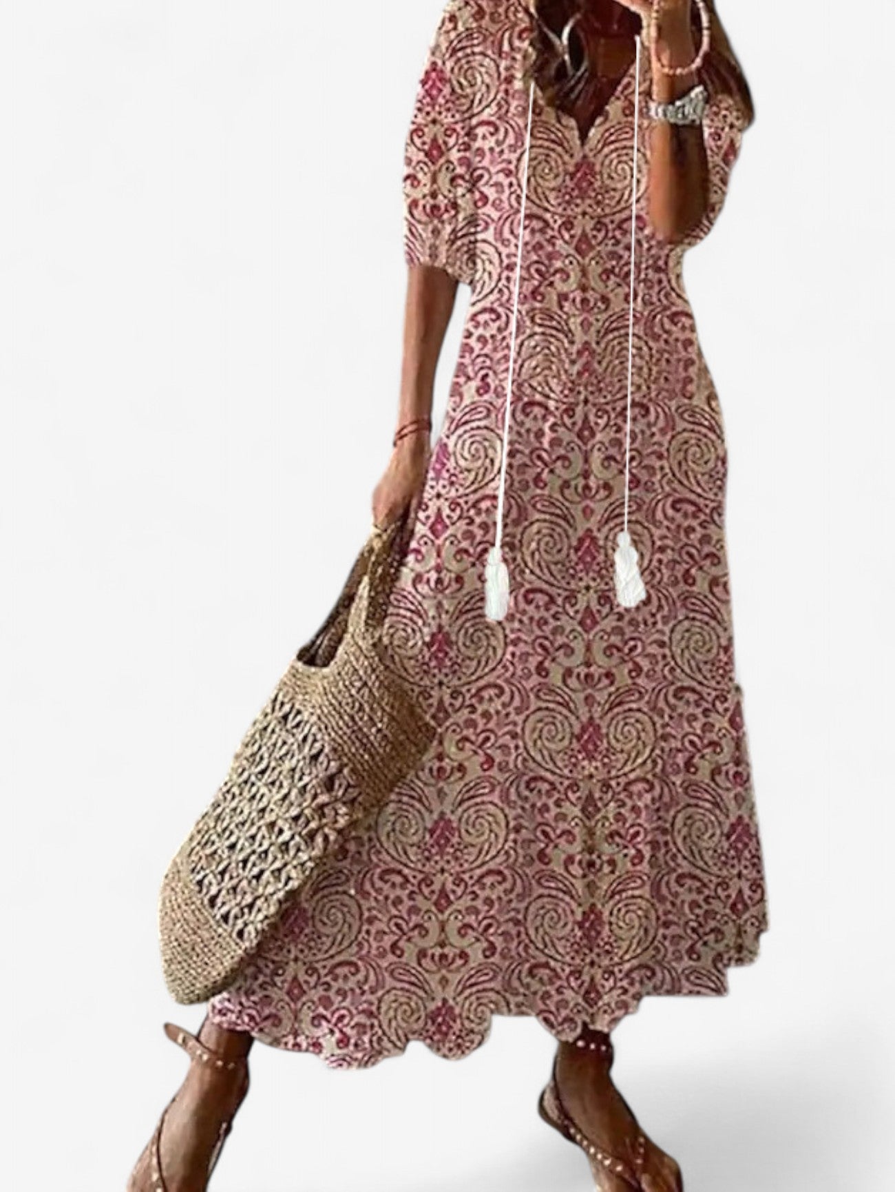 Jada | Women's Boho Floral Wrap Beach Maxi Dress