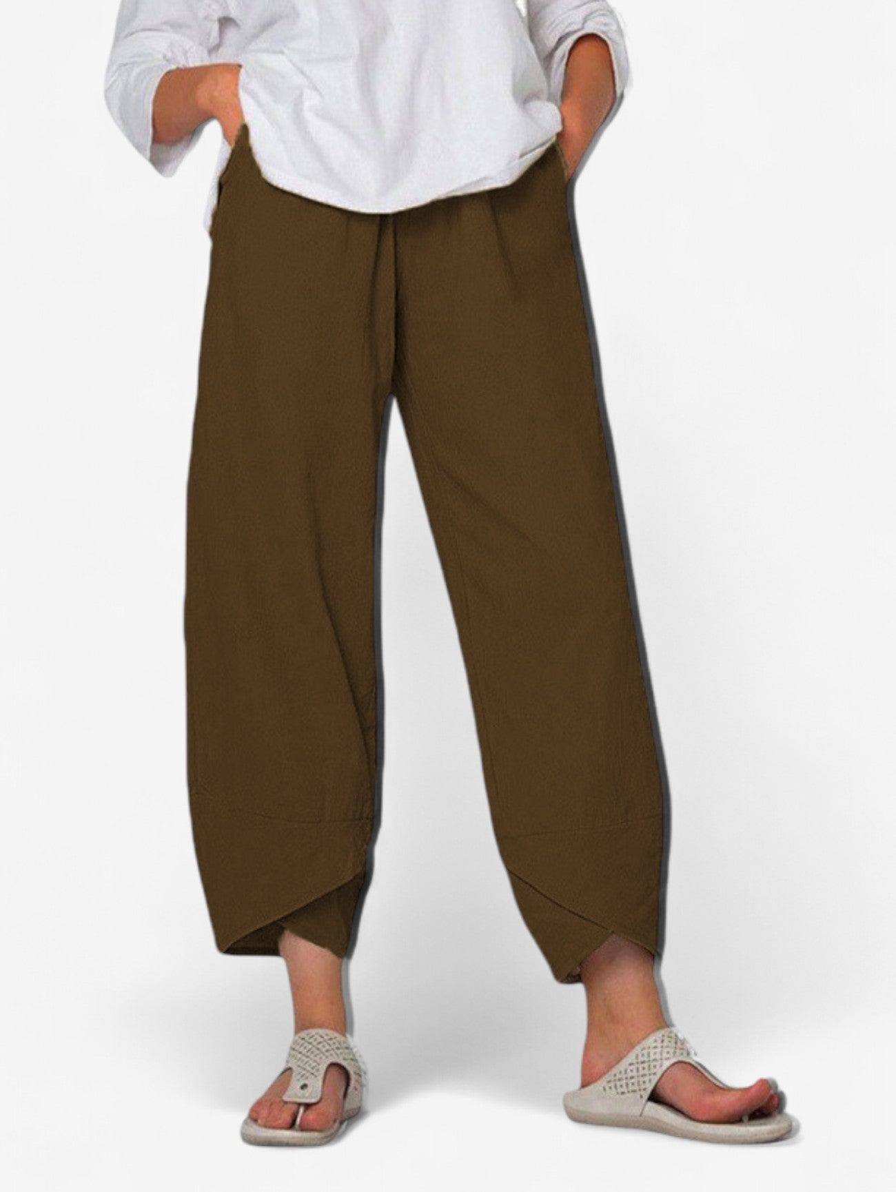 Jada | Women's Casual Wide Leg Cropped Summer Trousers