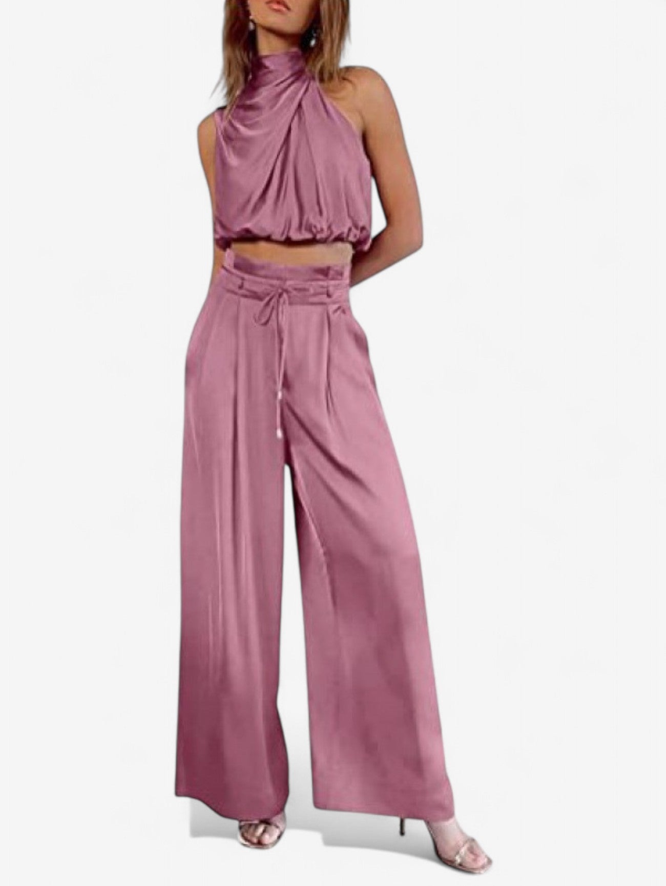 Jada | Women's Summer Outfit Crop Top and Wide Leg Pants Set