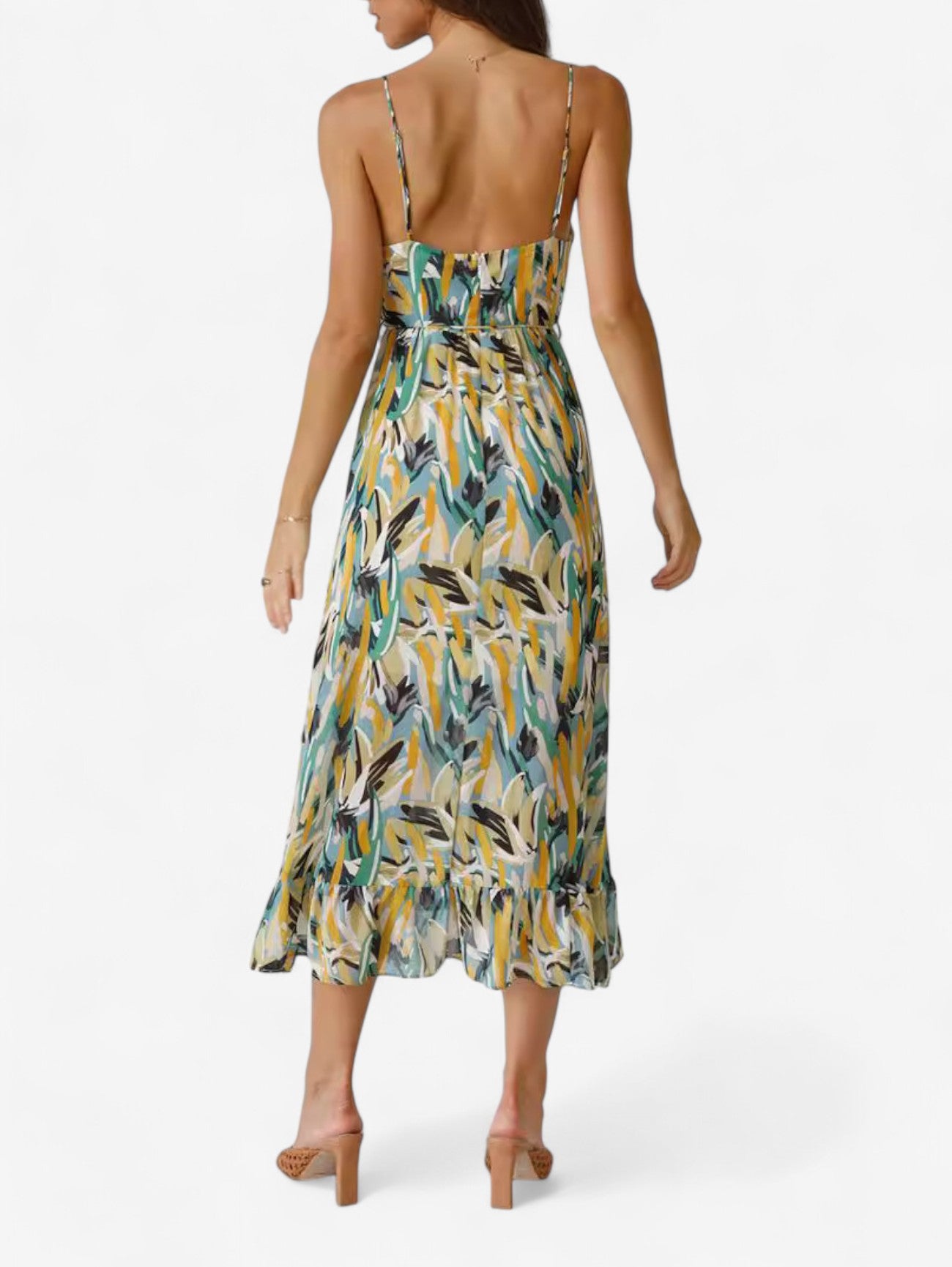 Jada | Women’s Wedding Guest V Neck Summer Midi Dress