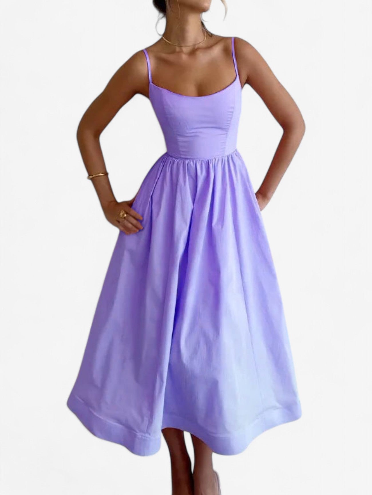 Jada | Women’s Sleeveless Wedding Guest Wrap Midi Summer Dress
