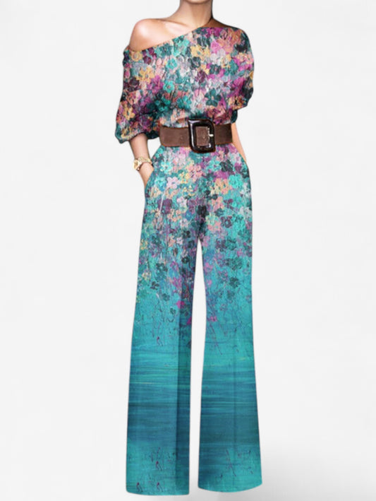 Jada | Women's Off Shoulder Print Jumpsuit Elegant Romper