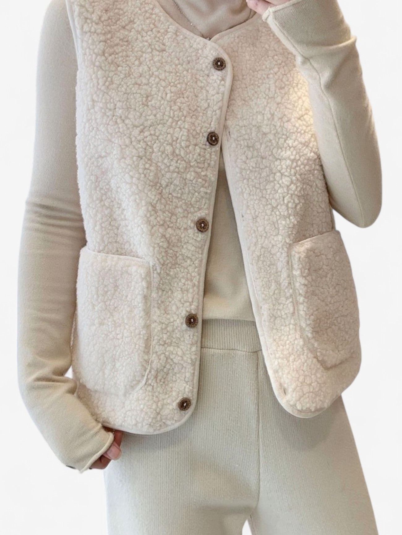 Jada | Women’s Sleeveless Button Down Vest Outerwear Jacket