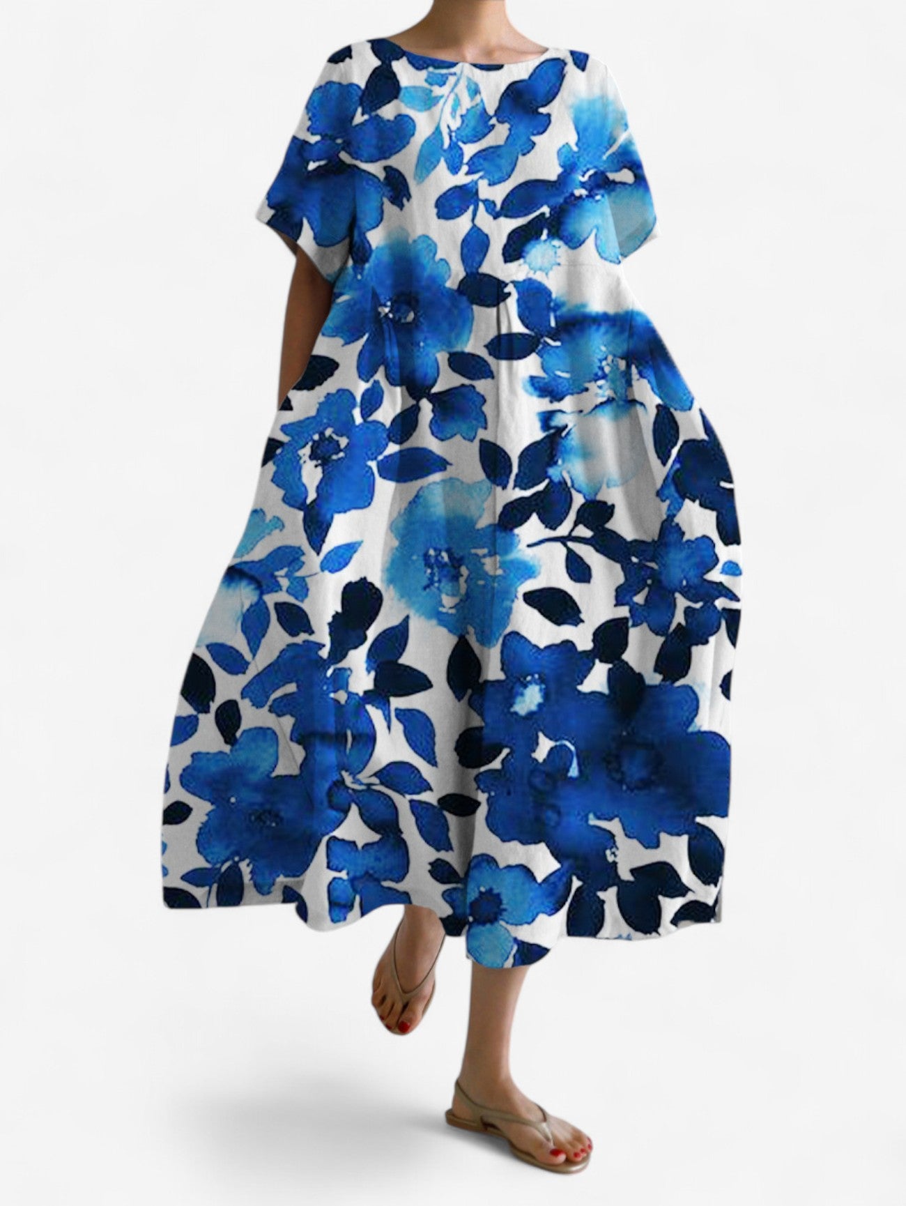 Jada | Women’s Boho Printed Loose Short Sleeve Summer Maxi Dress