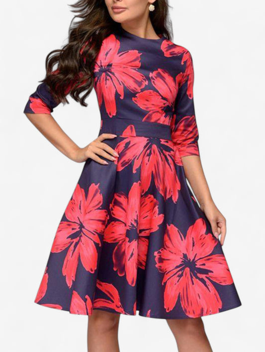Jada | Women’s Summer Wedding Guest Formal Floral Midi Dress