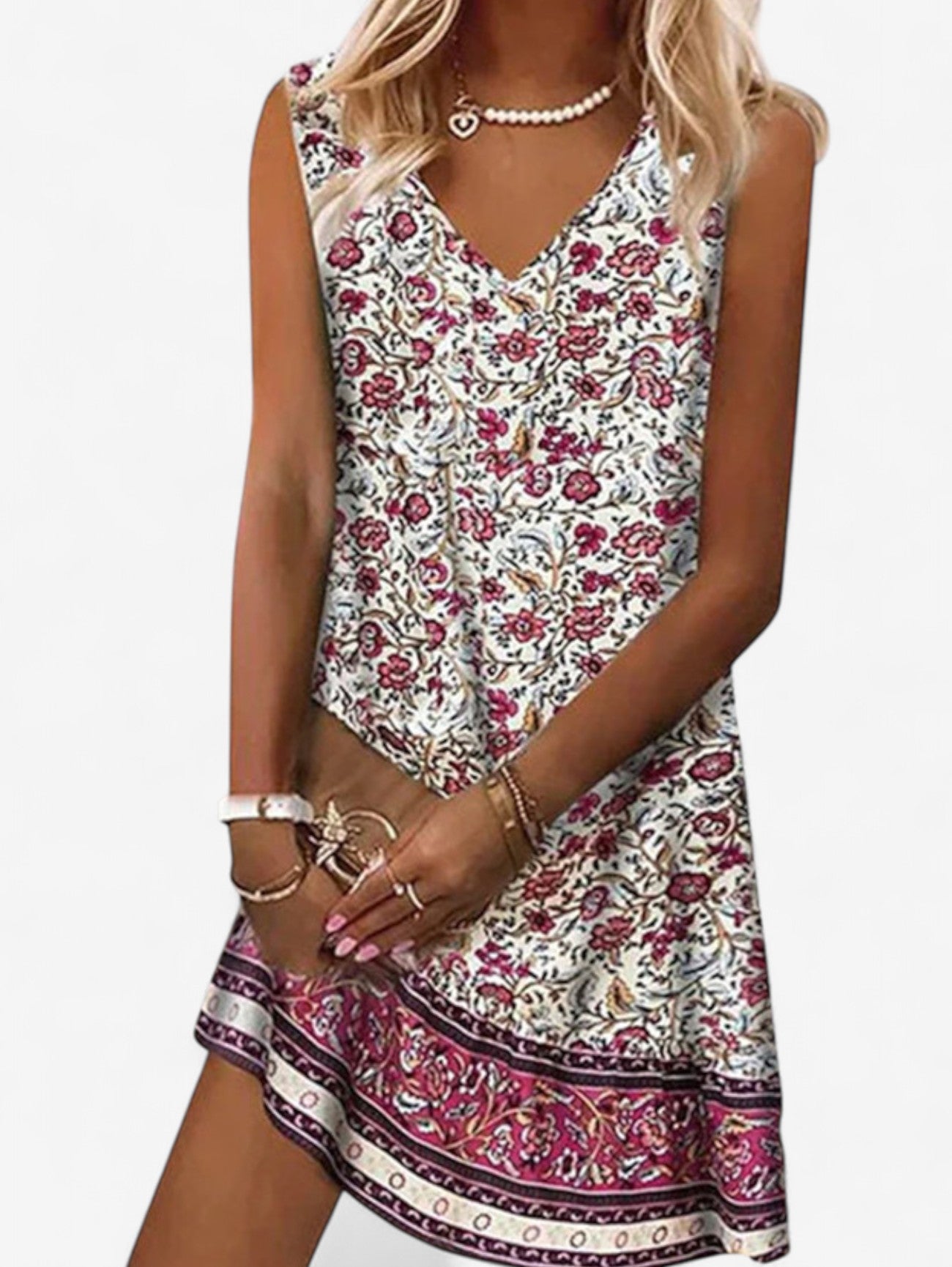 Jada | Women’s Sleeveless Print Casual Summer Beach Dress