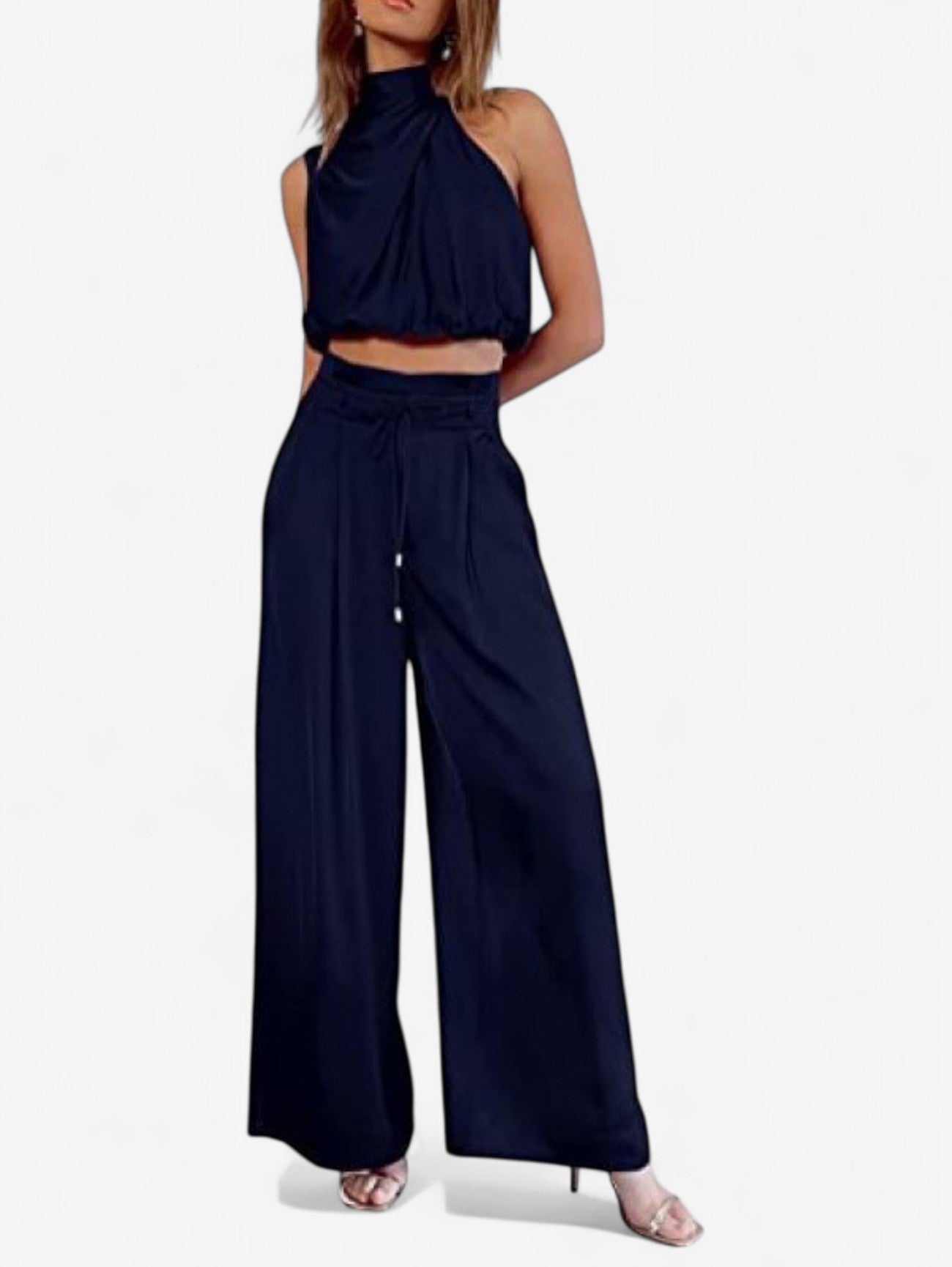 Jada | Women's Summer Outfit Crop Top and Wide Leg Pants Set