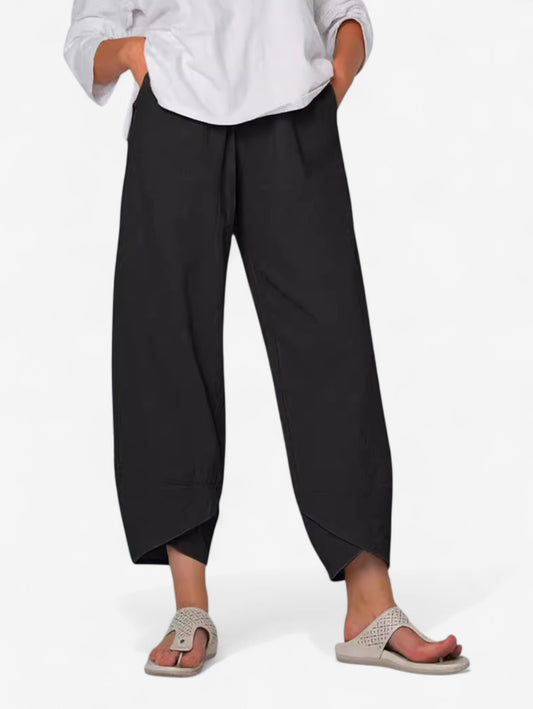 Jada | Women's Casual Wide Leg Cropped Summer Trousers