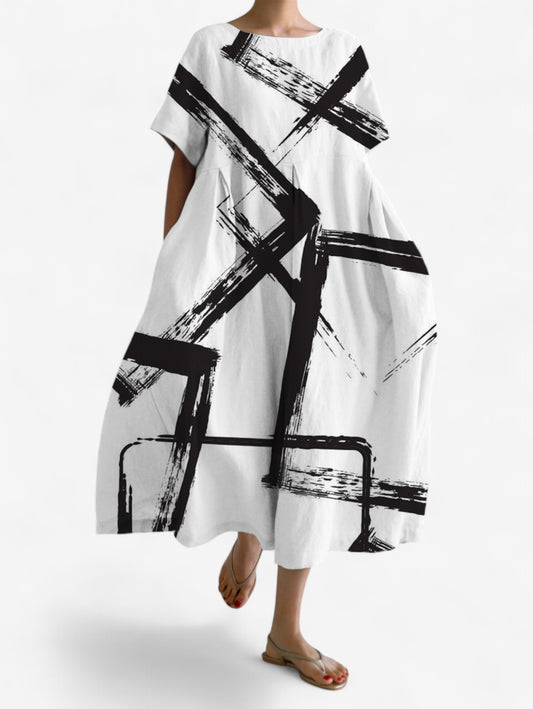 Jada | Women’s Boho Printed Loose Short Sleeve Summer Maxi Dress