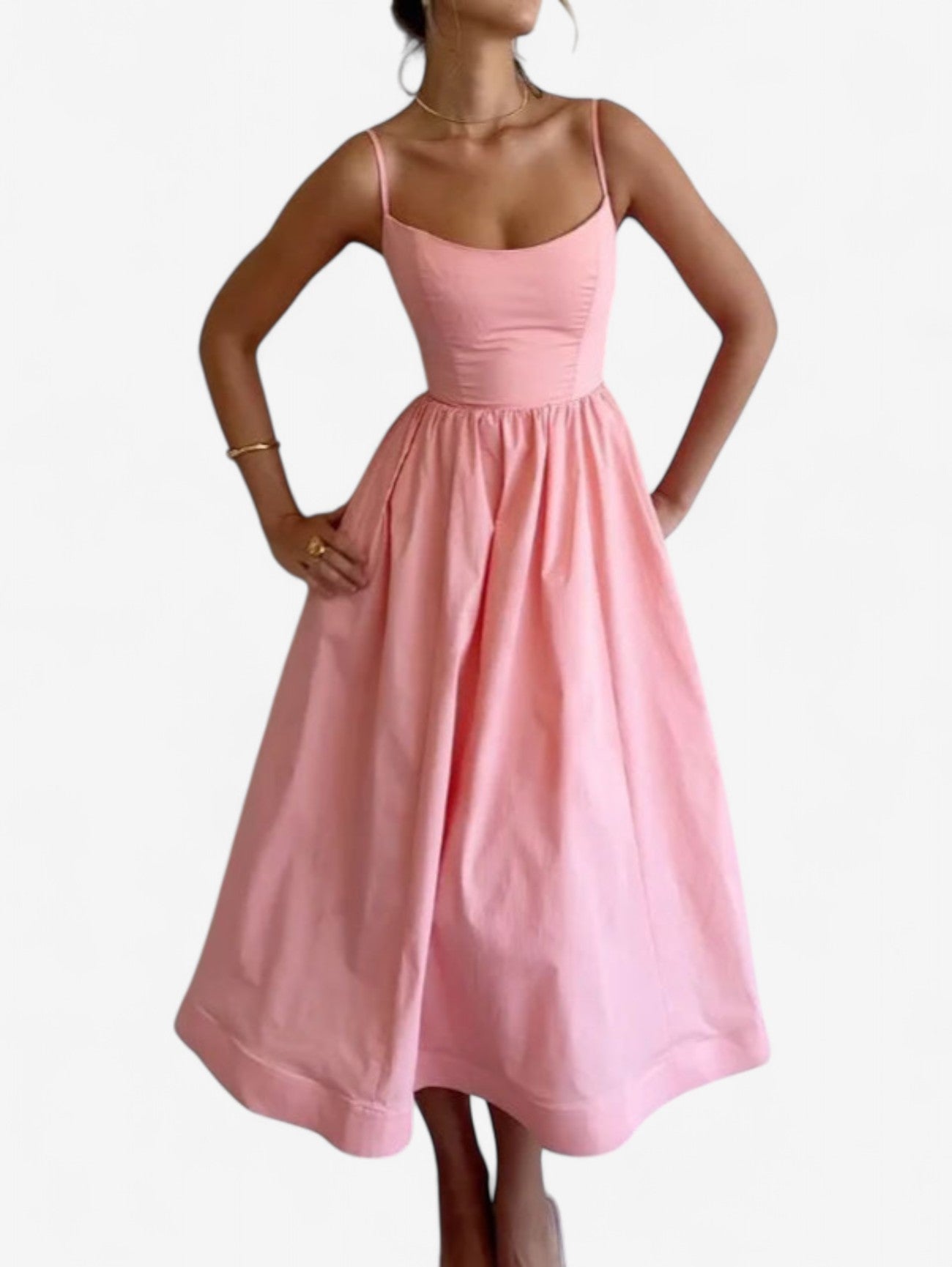 Jada | Women’s Sleeveless Wedding Guest Wrap Midi Summer Dress
