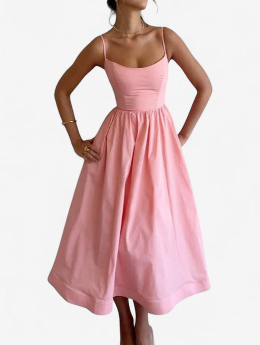 Jada | Women’s Sleeveless Wedding Guest Wrap Midi Summer Dress
