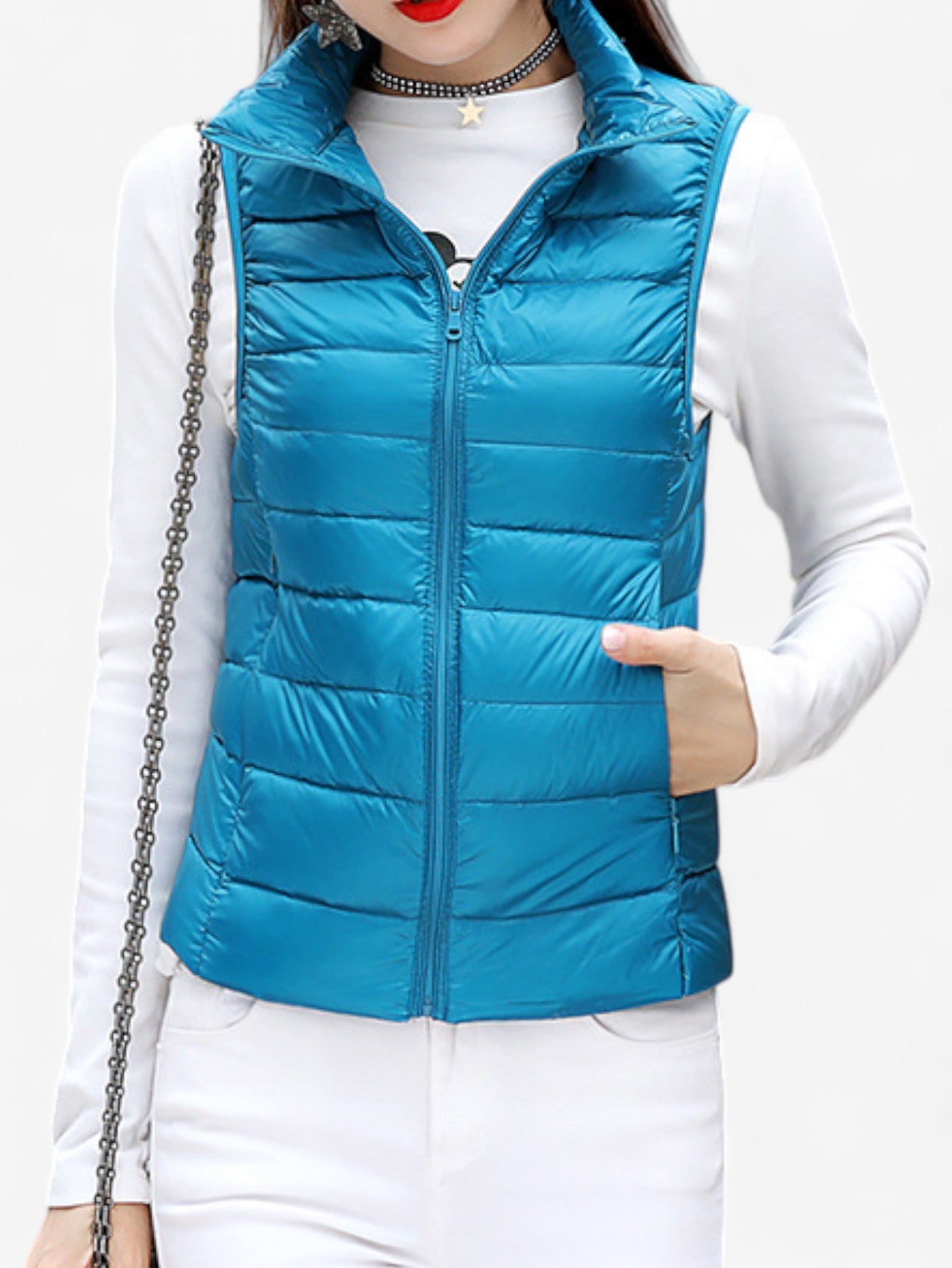 Jada | Women’s Sleeveless Lightweight Puffer Vest Jacket