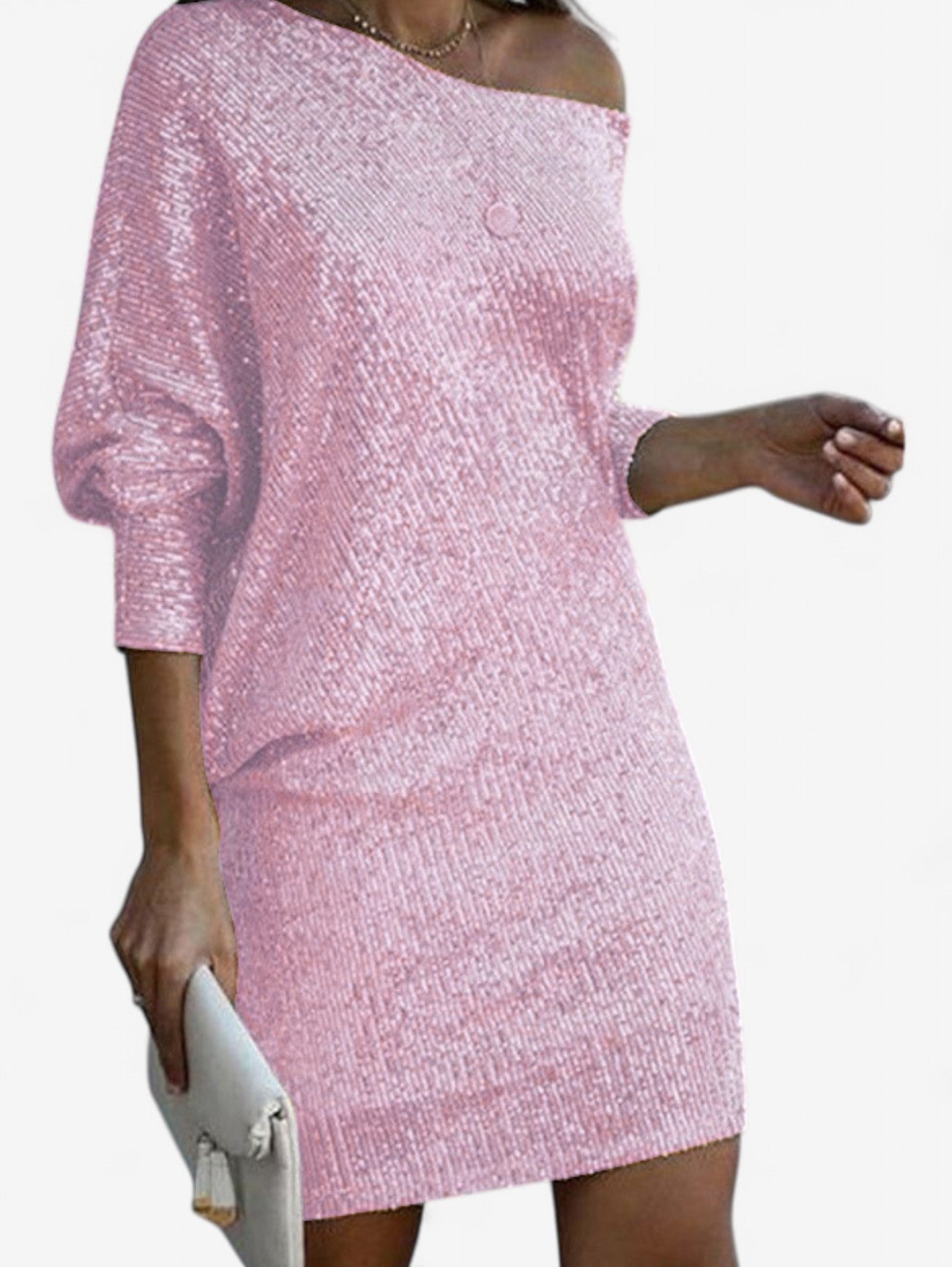 Jada | Women's Off Shoulder Long Sleeve Sequin Mini Dress