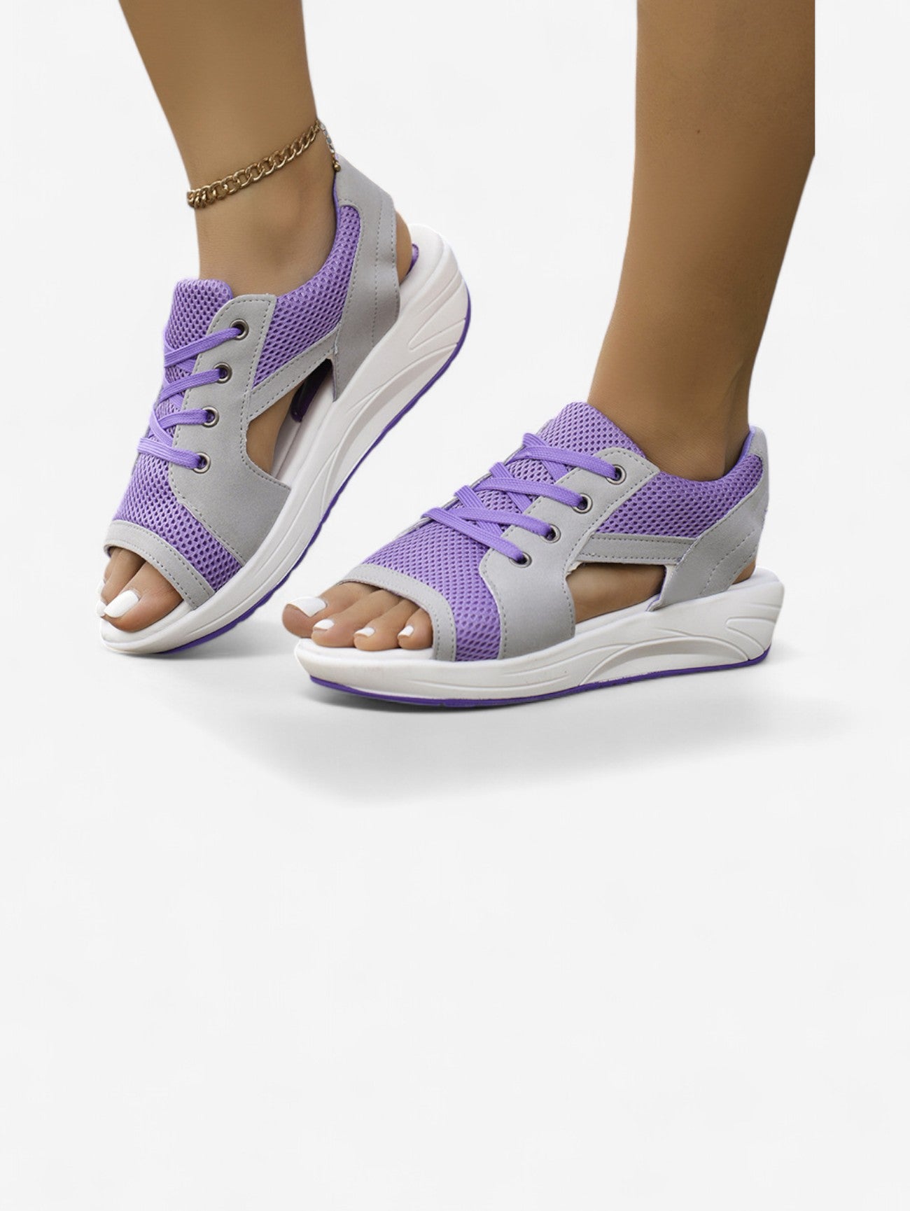 Jada | Women’s Open Toe Platform Summer Slip On Shoes