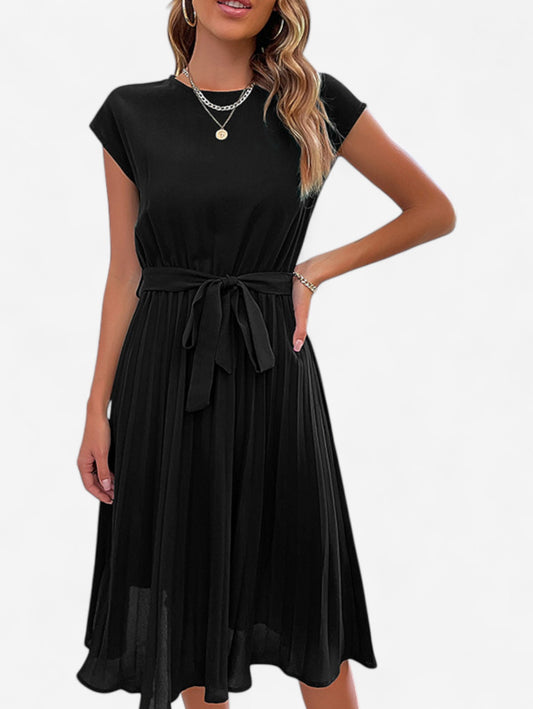 Jada | Women’s Pleated Formal Wrap Summer Midi Dress