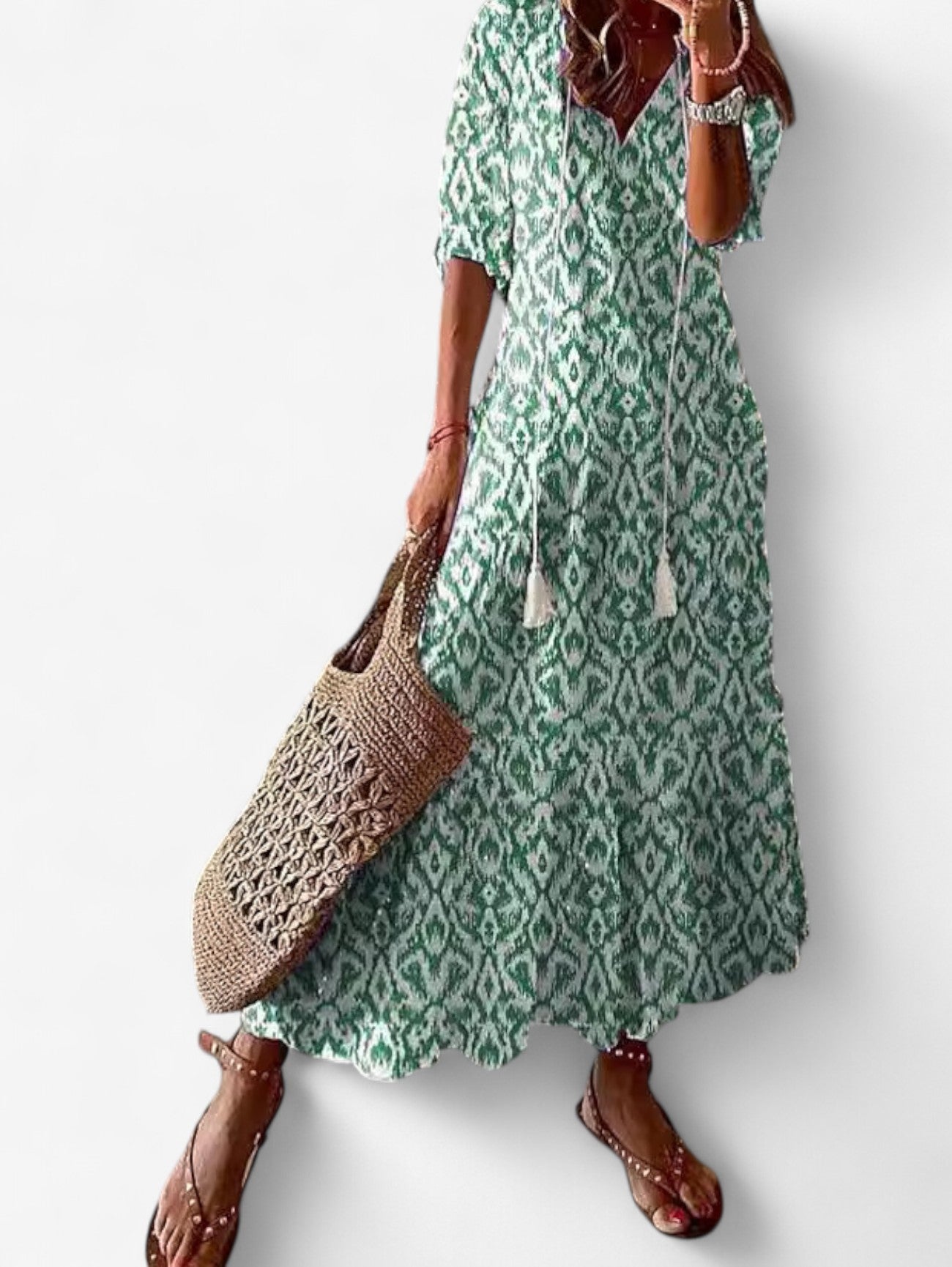 Jada | Women's Boho Floral Wrap Beach Maxi Dress